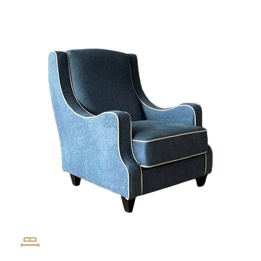 William Upholstered Armchair with Angular Frame