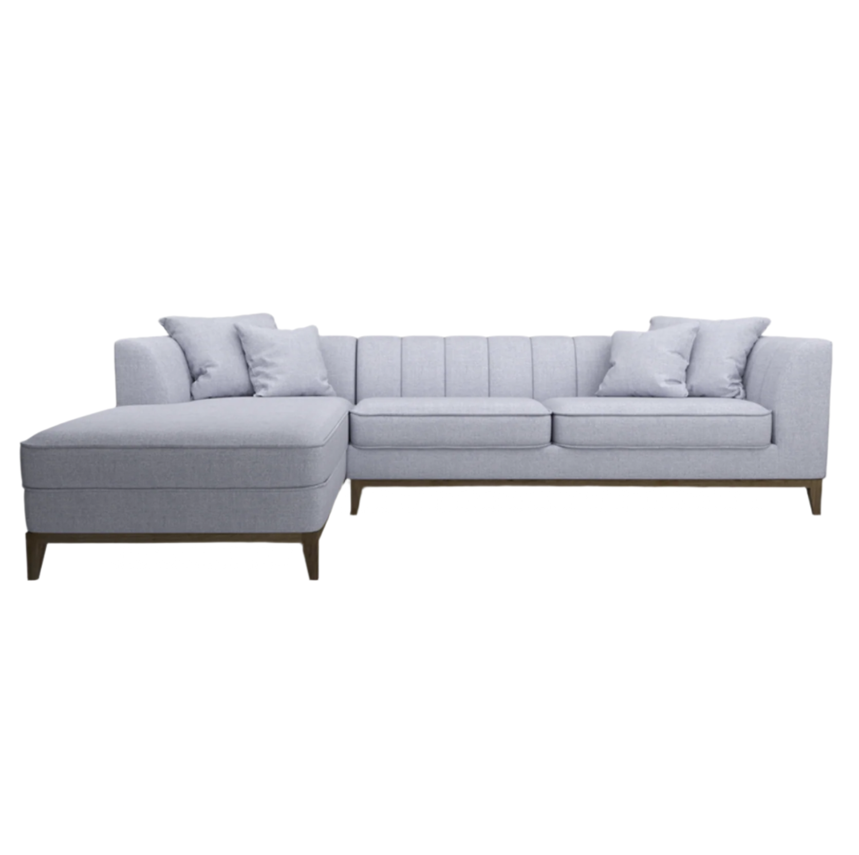 Hector Three-Seater Sectional Sofa With Left Chaise And Four Throw Pillows