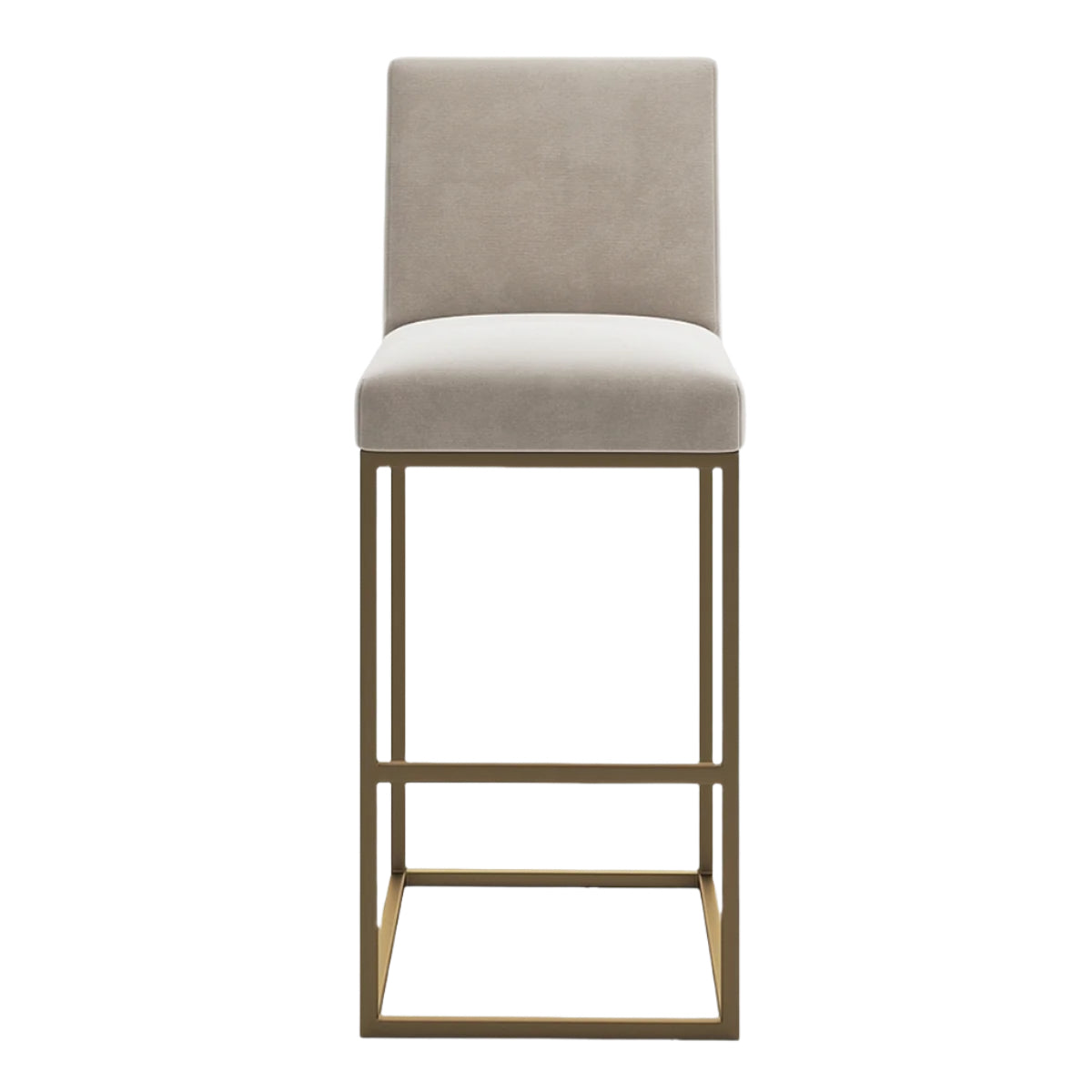 Chiara high dining chair with slim black legs and grey fabric