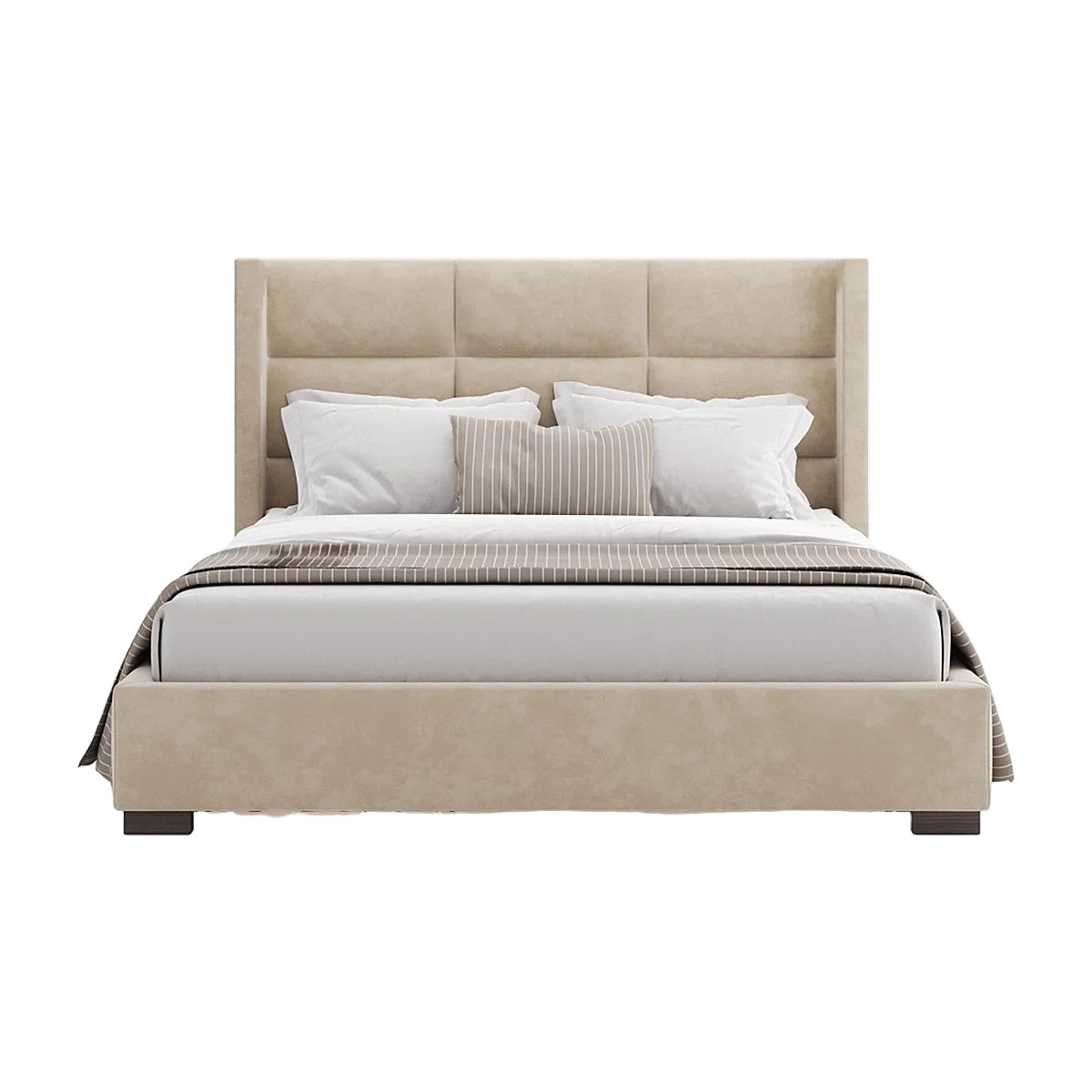 Ava Rectangular Headboard Bed N73 with Upholstered Frame