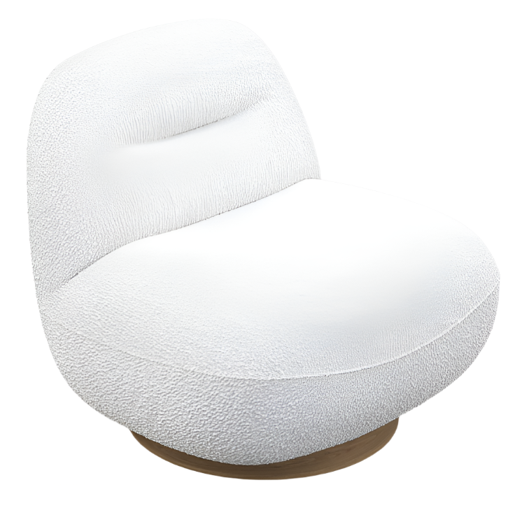 Nebbia Velvet Chair in white fabric