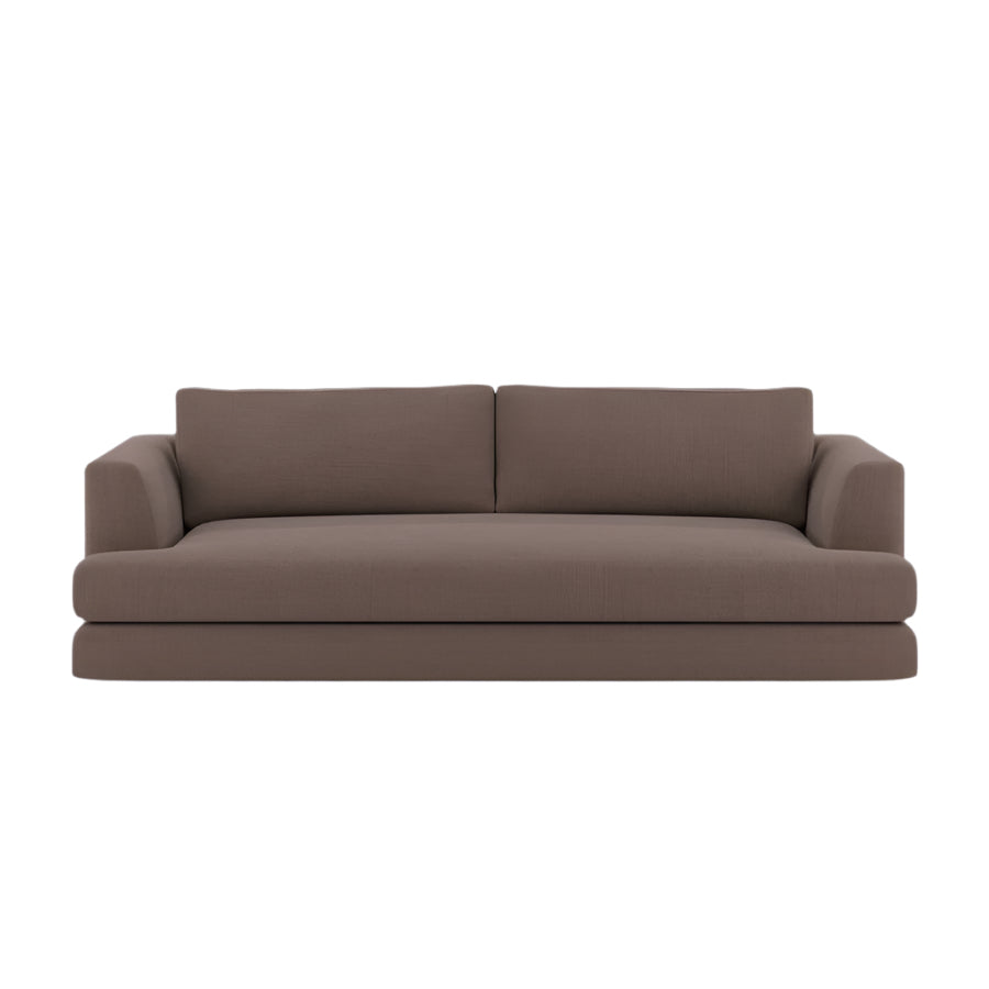 Modern Magnus 2-Seater Sofa in rich mocha fabric for contemporary homes