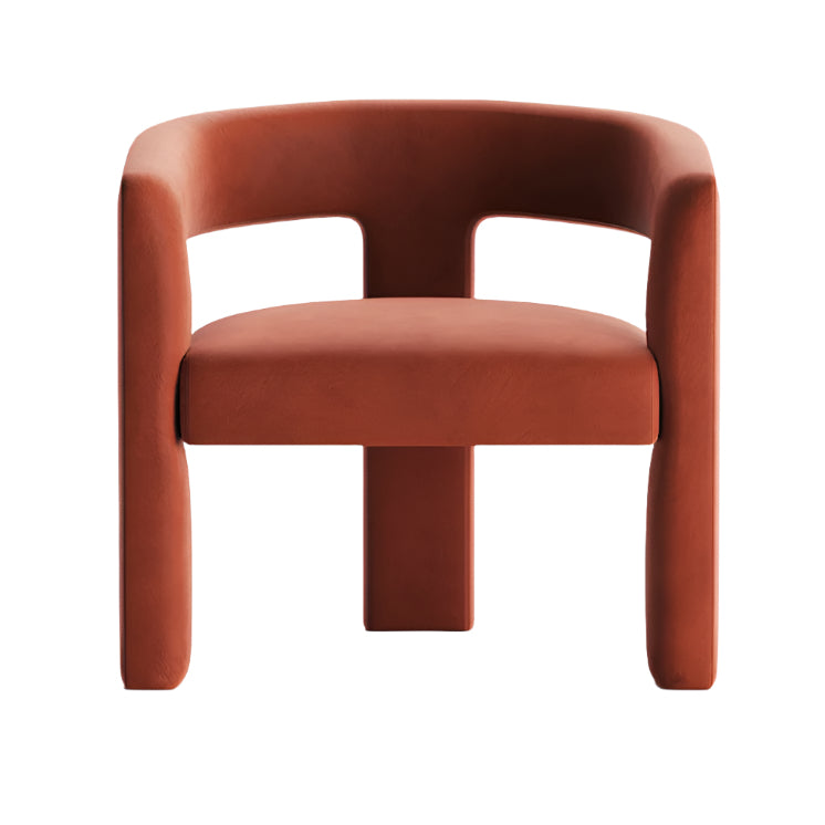 Nobile Velvet Chair in orange fabric