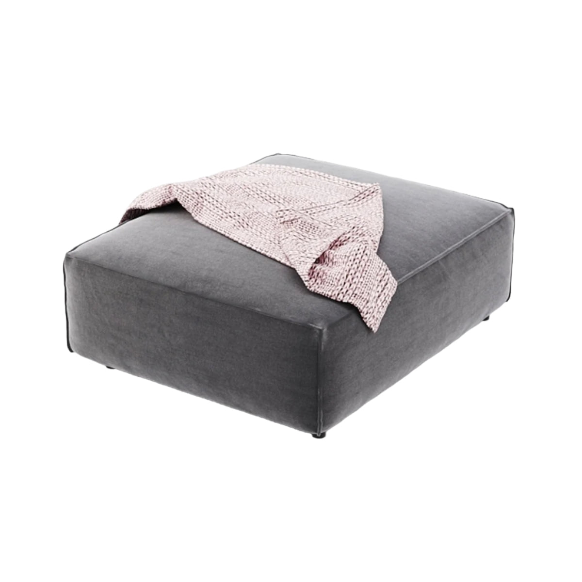 Thor storage block with grey fabric and lift-top lid