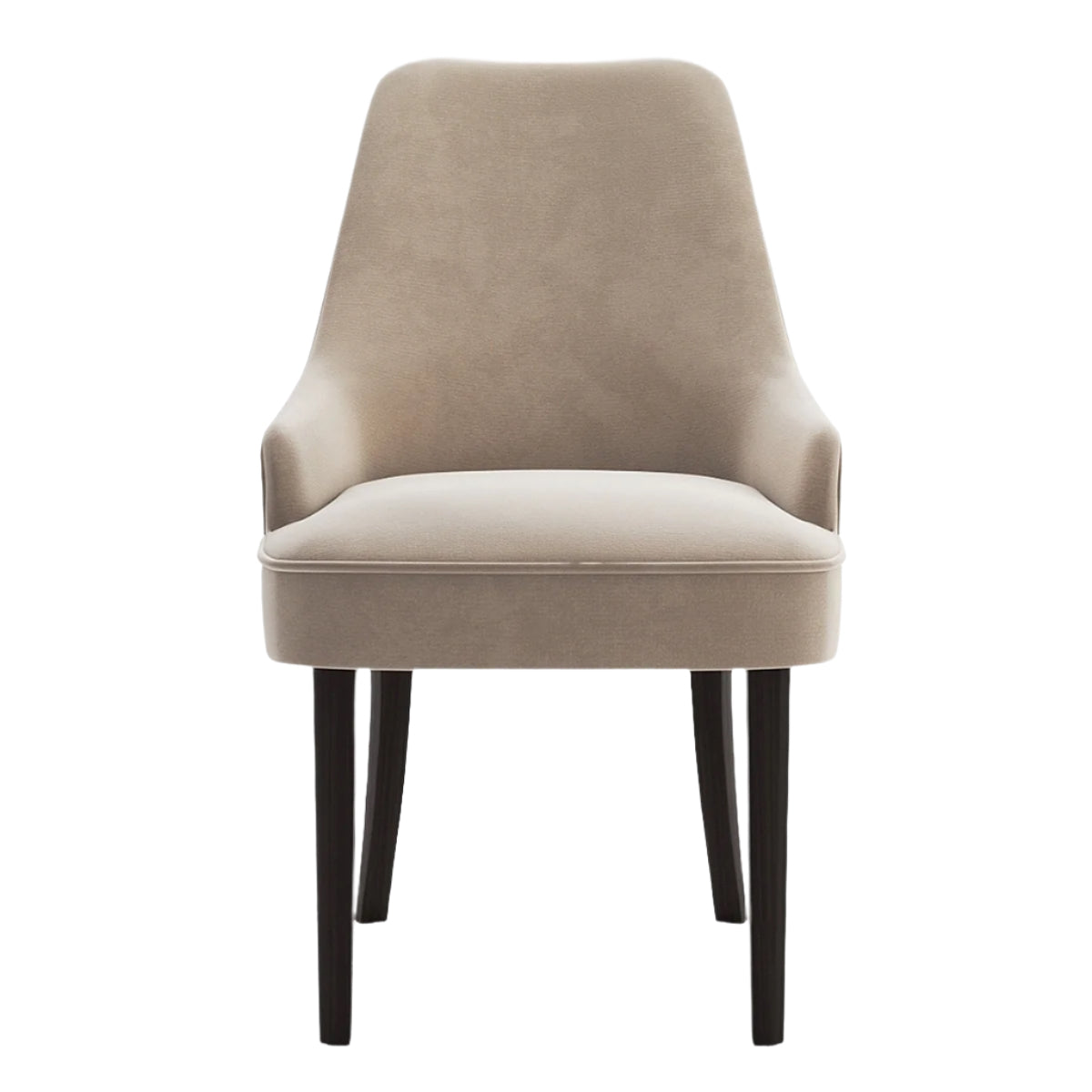 Romeo dining chair with beige upholstery and high backrest