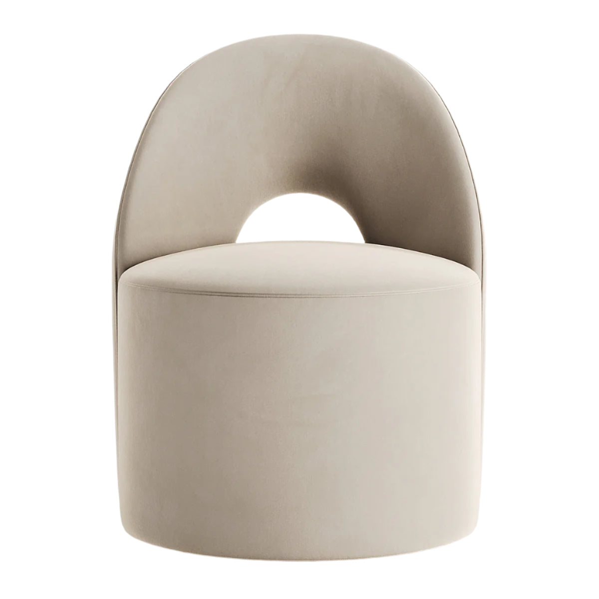 Enzo Lounge Chair in beige velvet