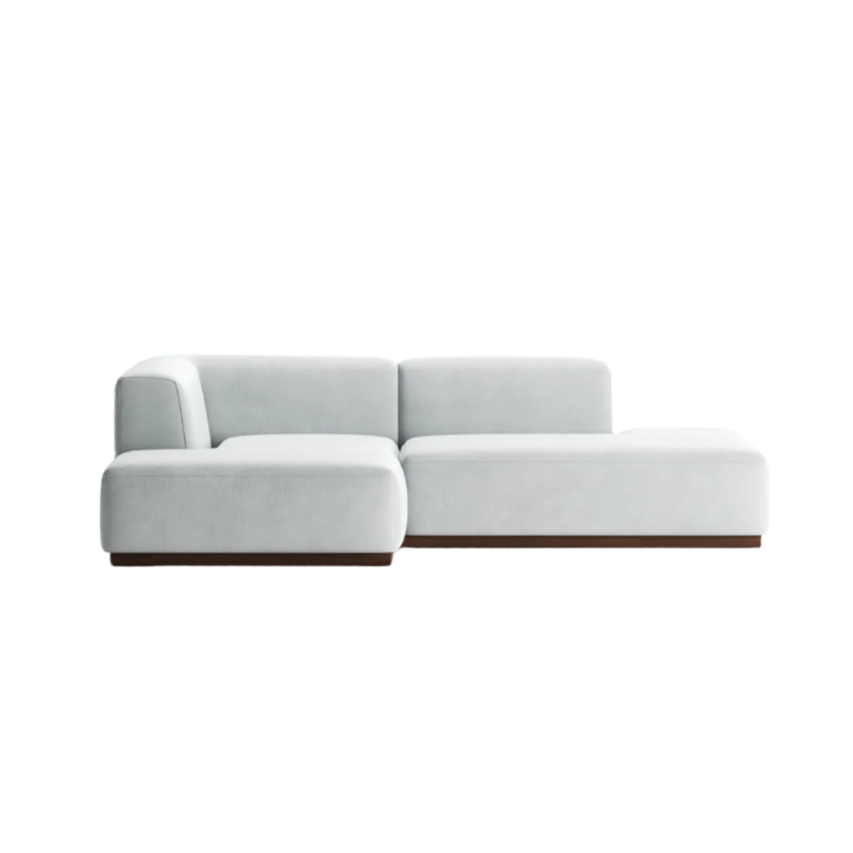 Lance Sectional Sofa With Left Chaise And Wood Base