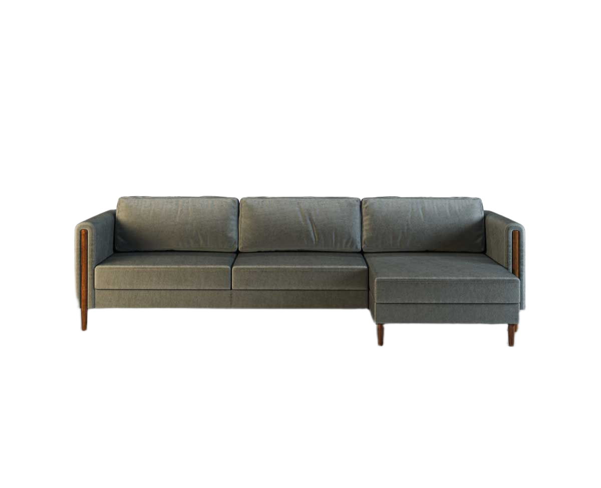 Brownie Otto Corner Sofa with Right Corner Section and Three Seat Cushions