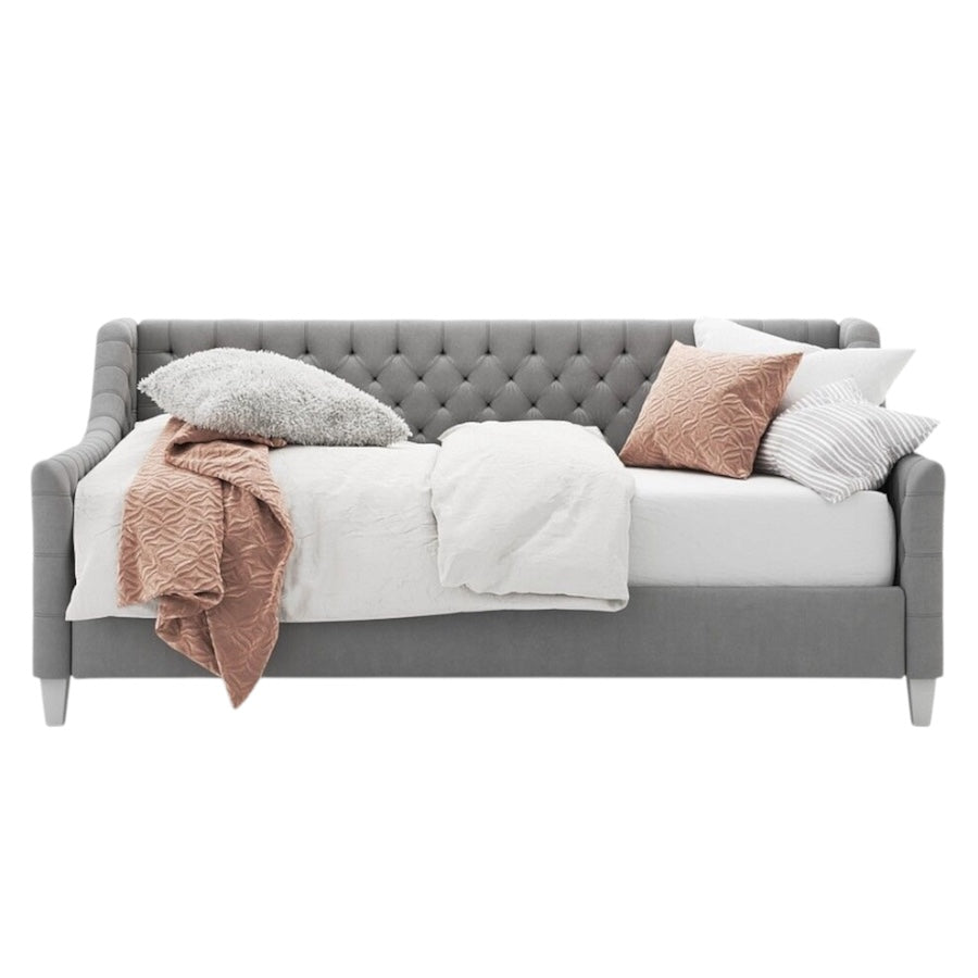 Aimee daybed with curved backrest and ivory upholstery