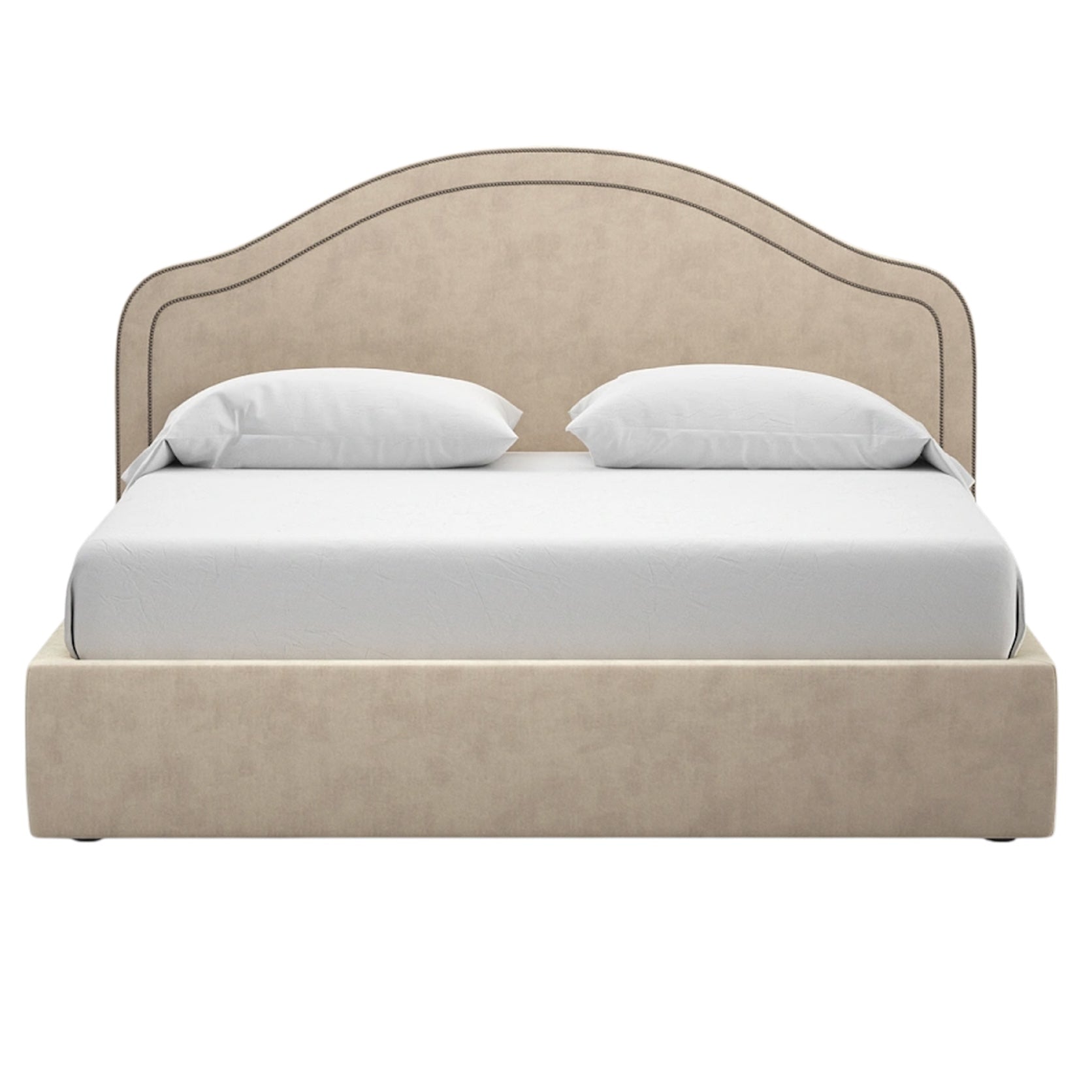 Dreamy Bed with High Curved Upholstered Headboard