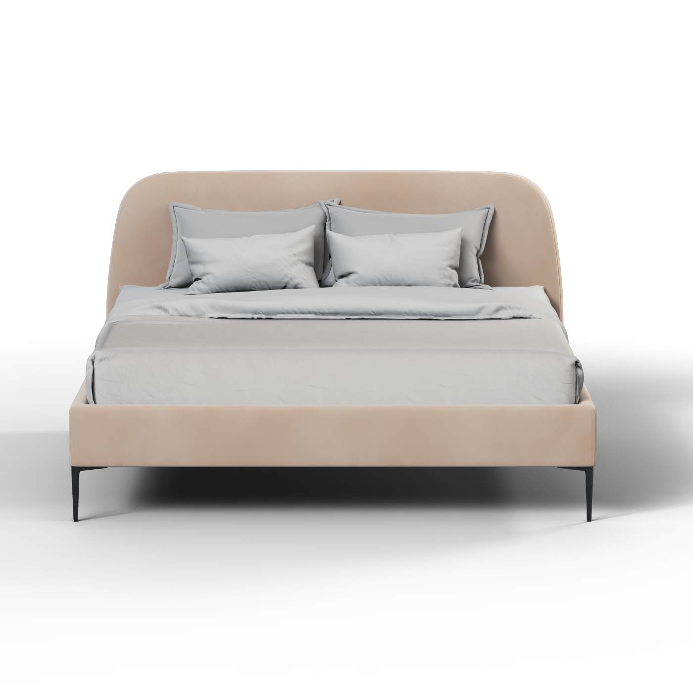 Anna Upholstered Bed with Vertical Headboard Detailing