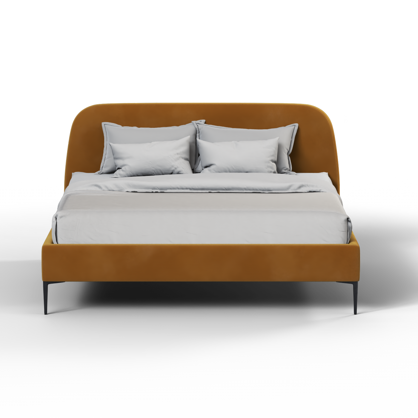 Anna Upholstered Bed with Vertical Headboard Detailing