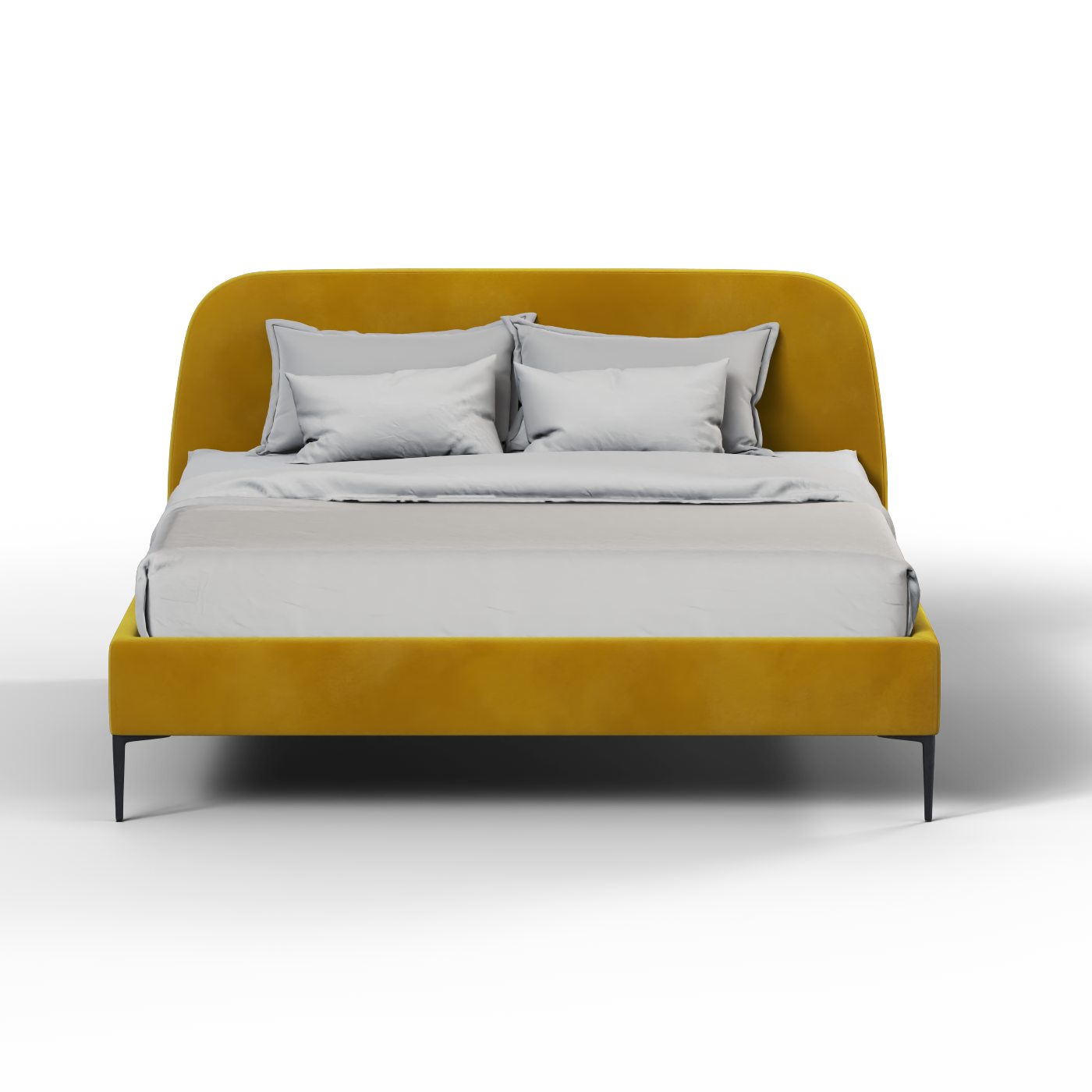 Anna Upholstered Bed with Vertical Headboard Detailing