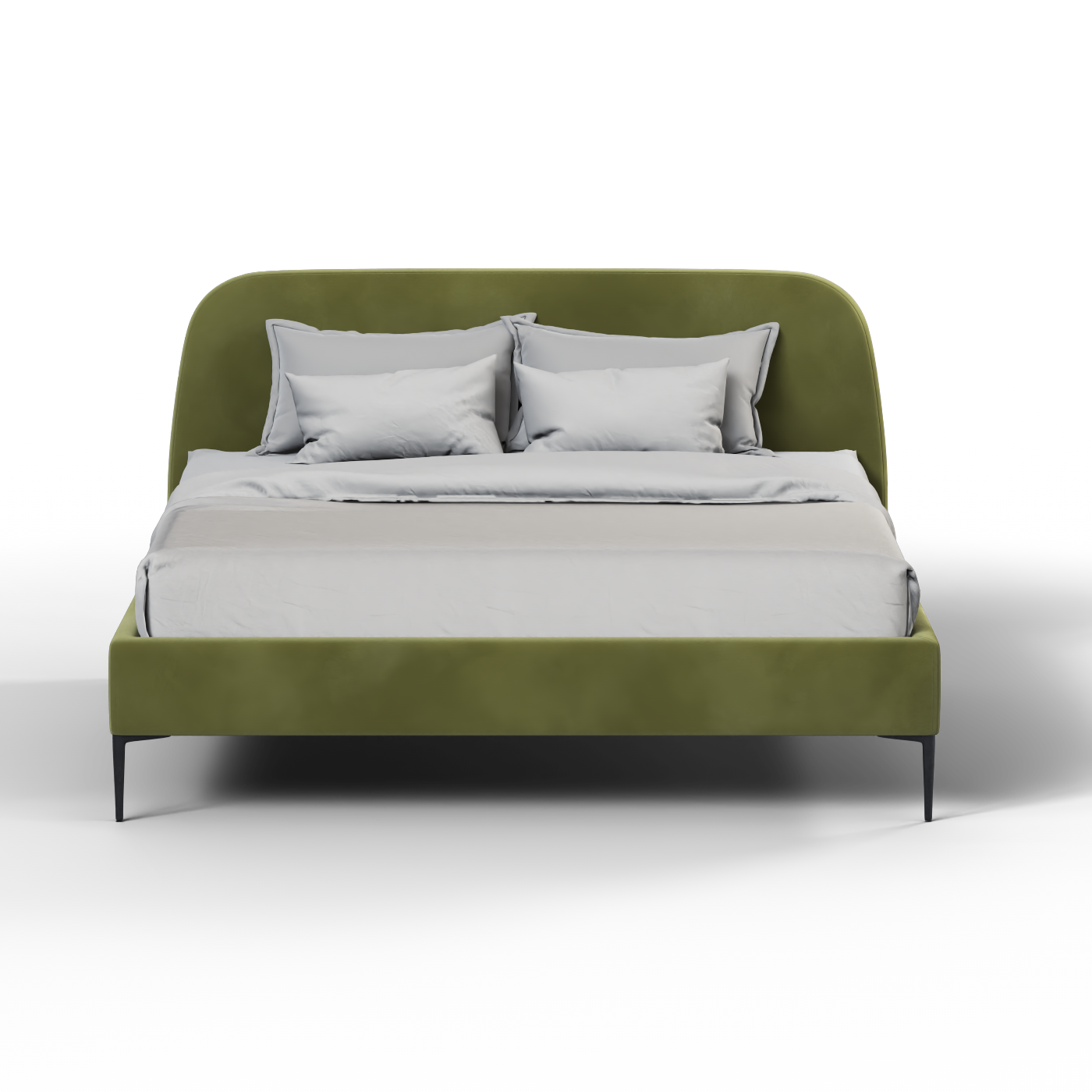Anna Upholstered Bed with Vertical Headboard Detailing