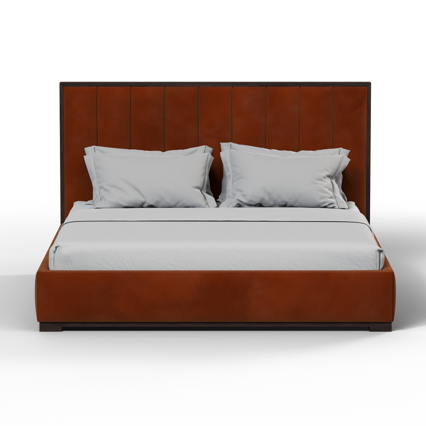 Lit Ava avec panneaux de tête de lit verticaux encadrés