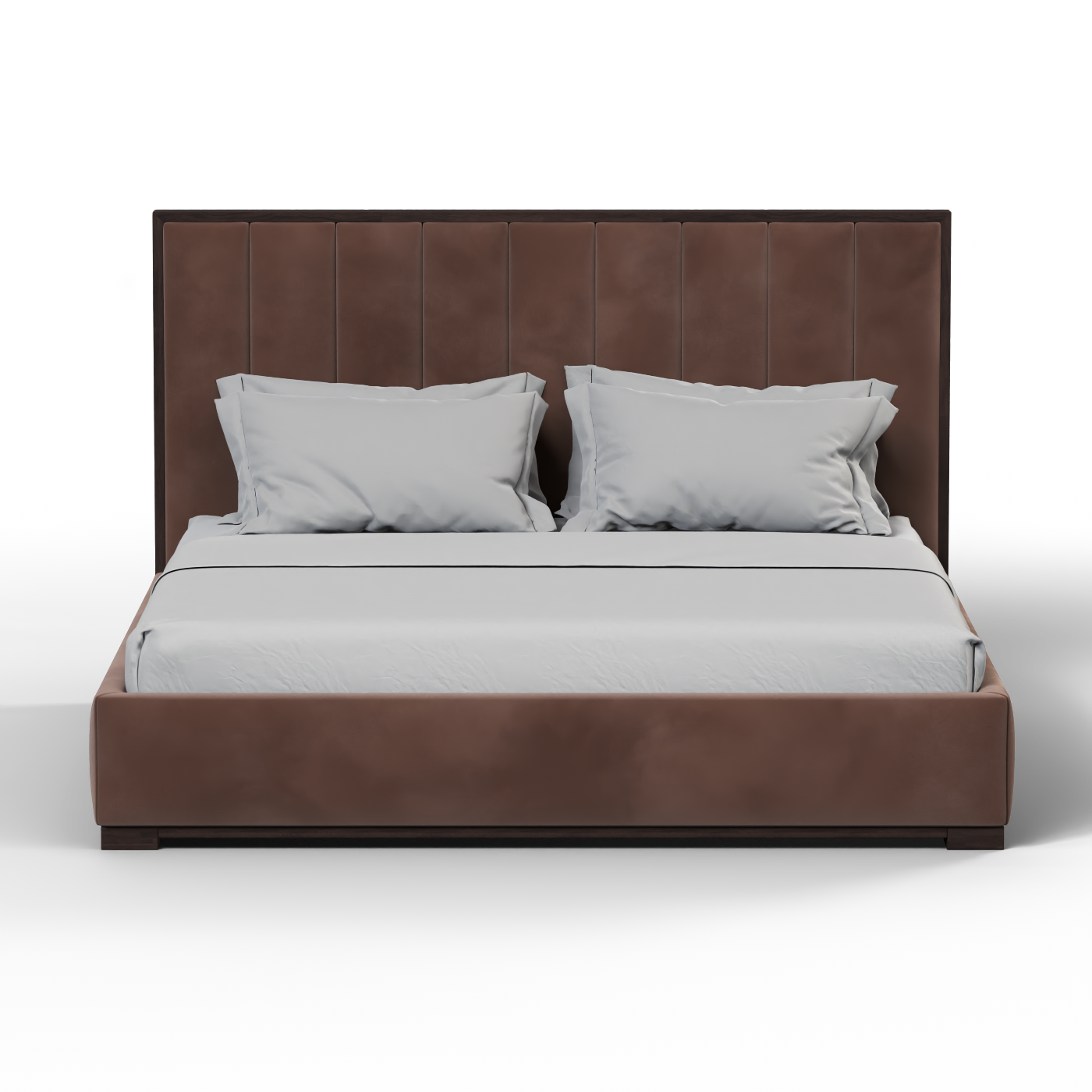 Ava Bed with Framed Vertical Headboard Panels