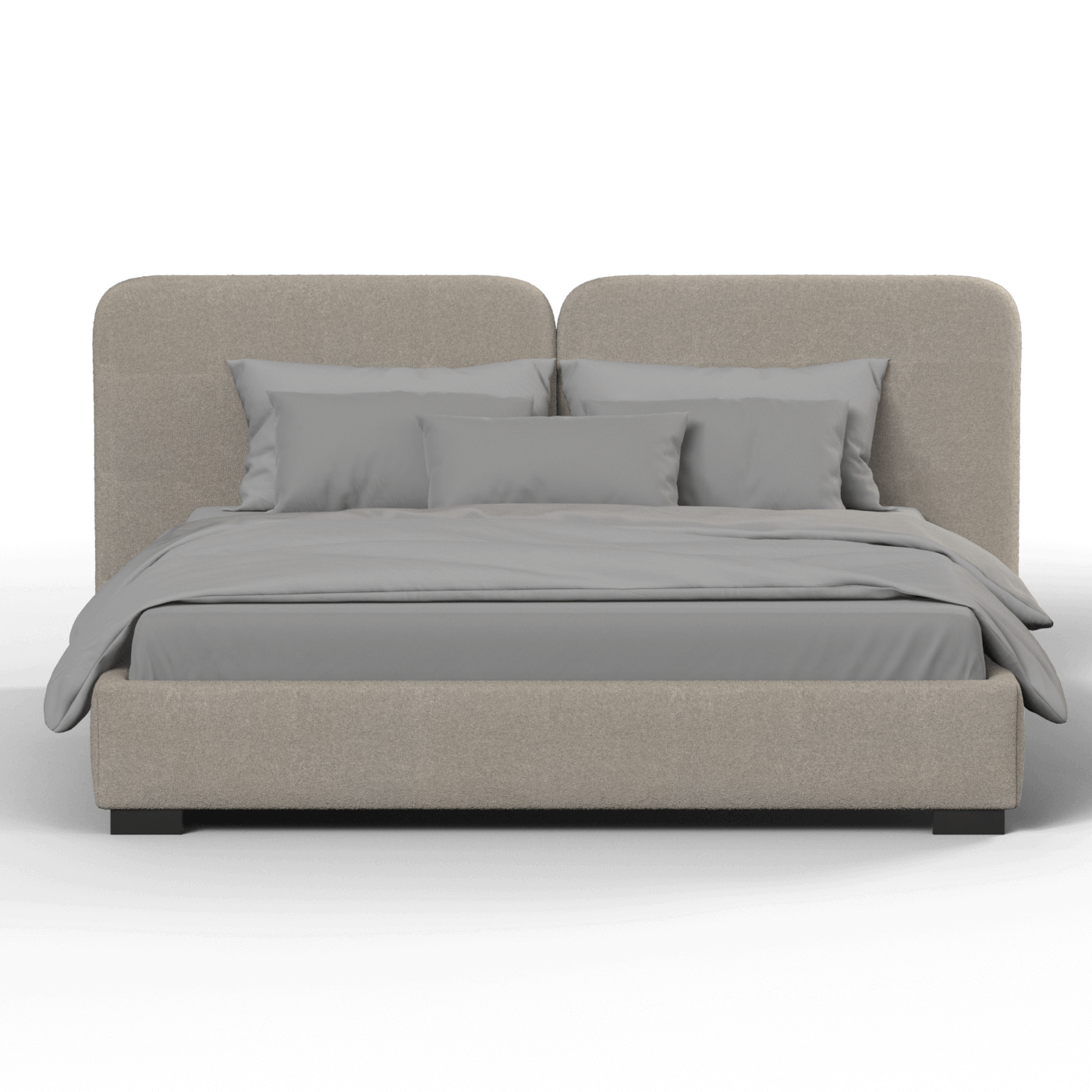 Chloe Upholstered Double Bed in Soft Woven Fabric