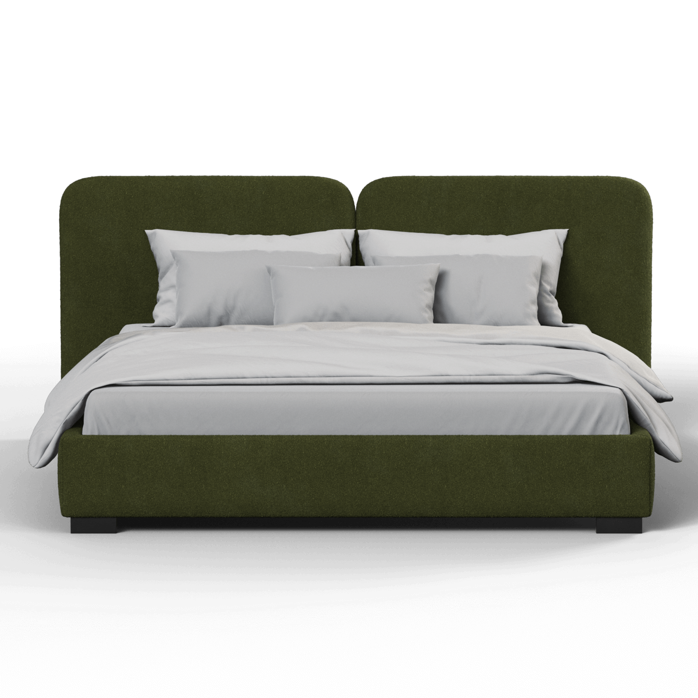 Chloe Upholstered Double Bed in Soft Woven Fabric
