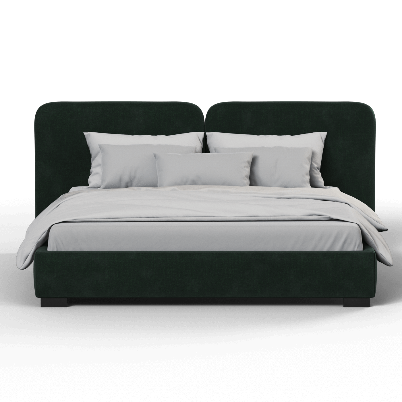 Chloe Upholstered Double Bed in Soft Woven Fabric