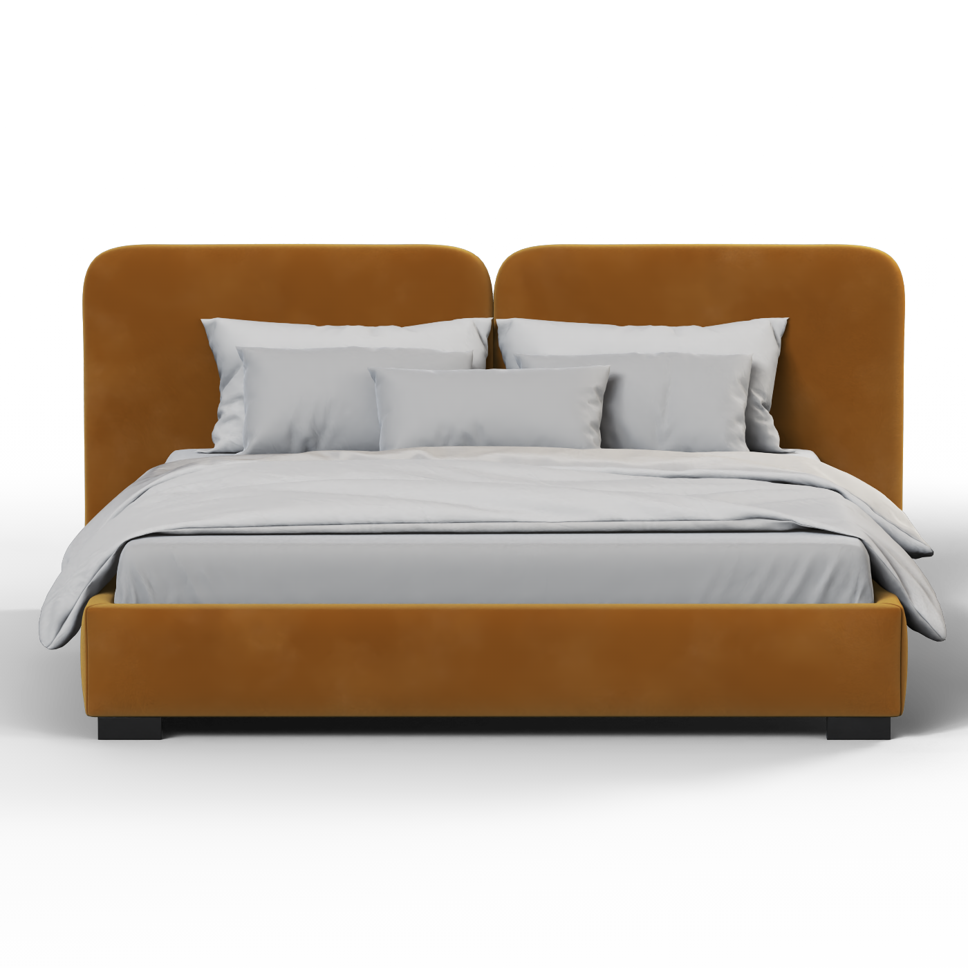 Chloe Upholstered Double Bed in Soft Woven Fabric