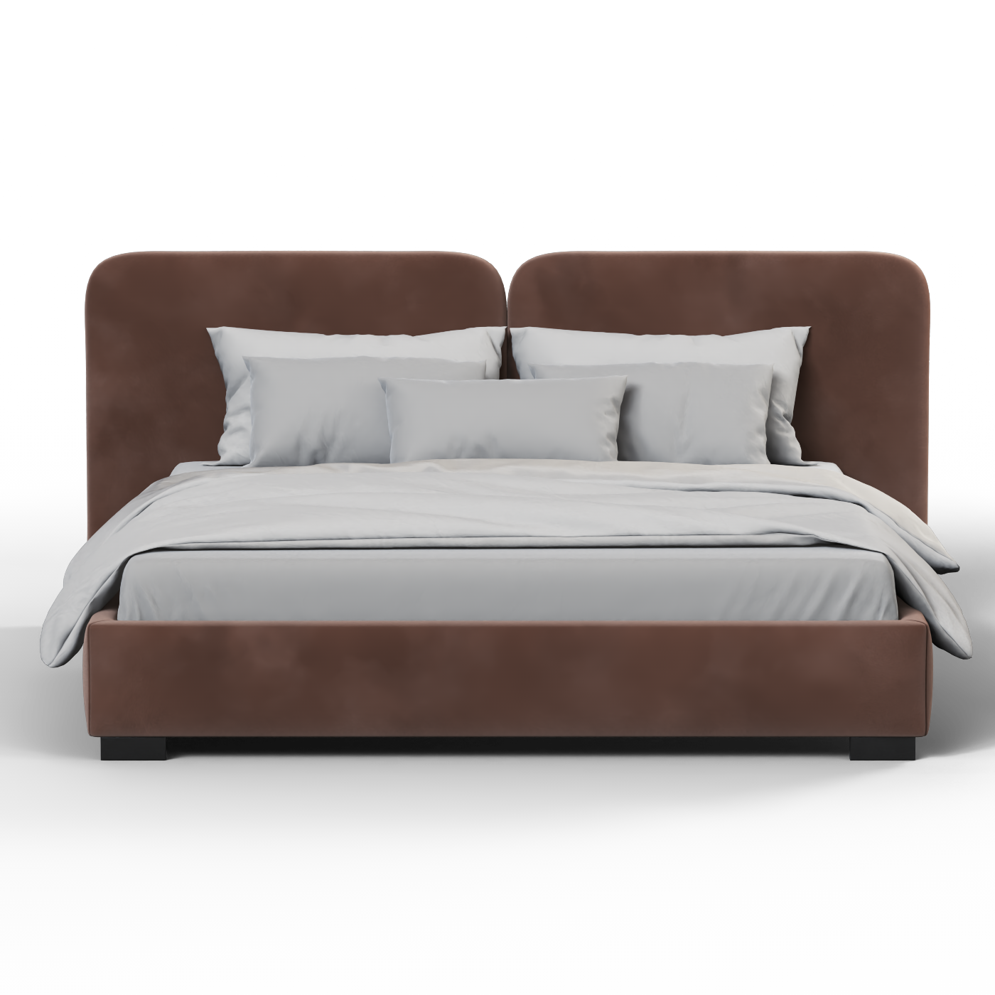 Chloe Upholstered Double Bed in Soft Woven Fabric