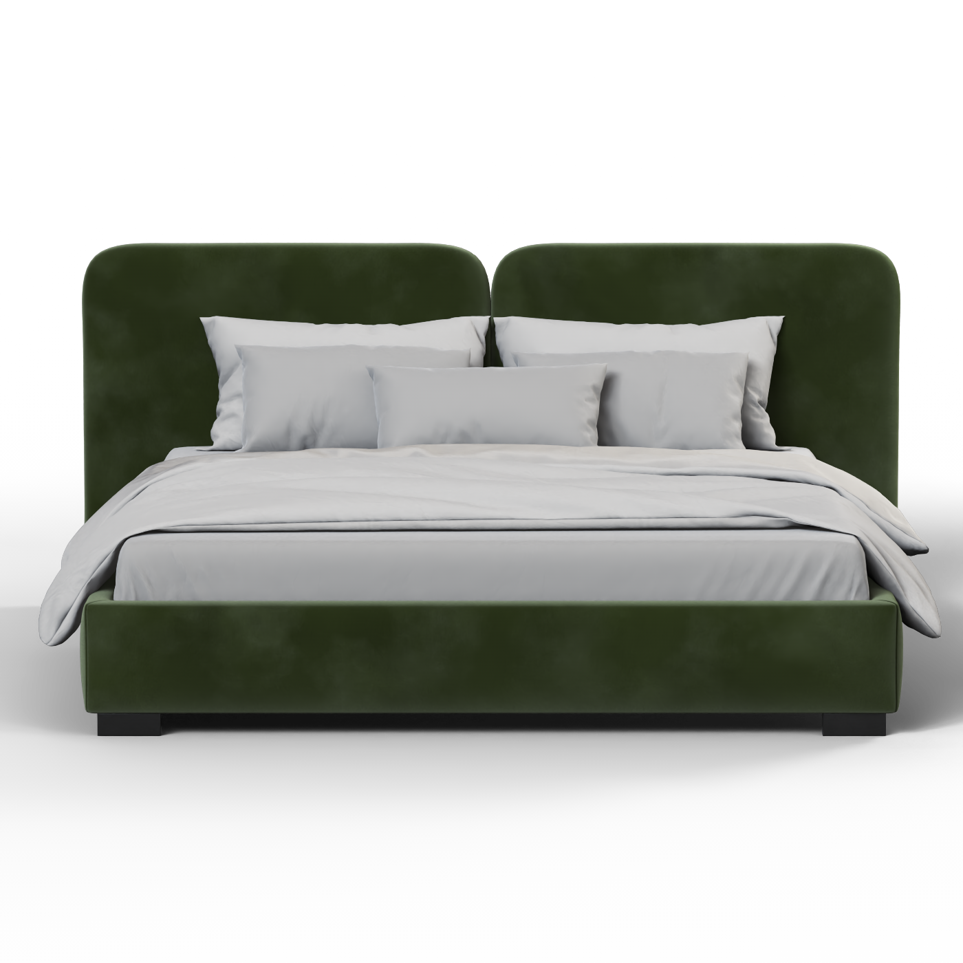 Chloe Upholstered Double Bed in Soft Woven Fabric