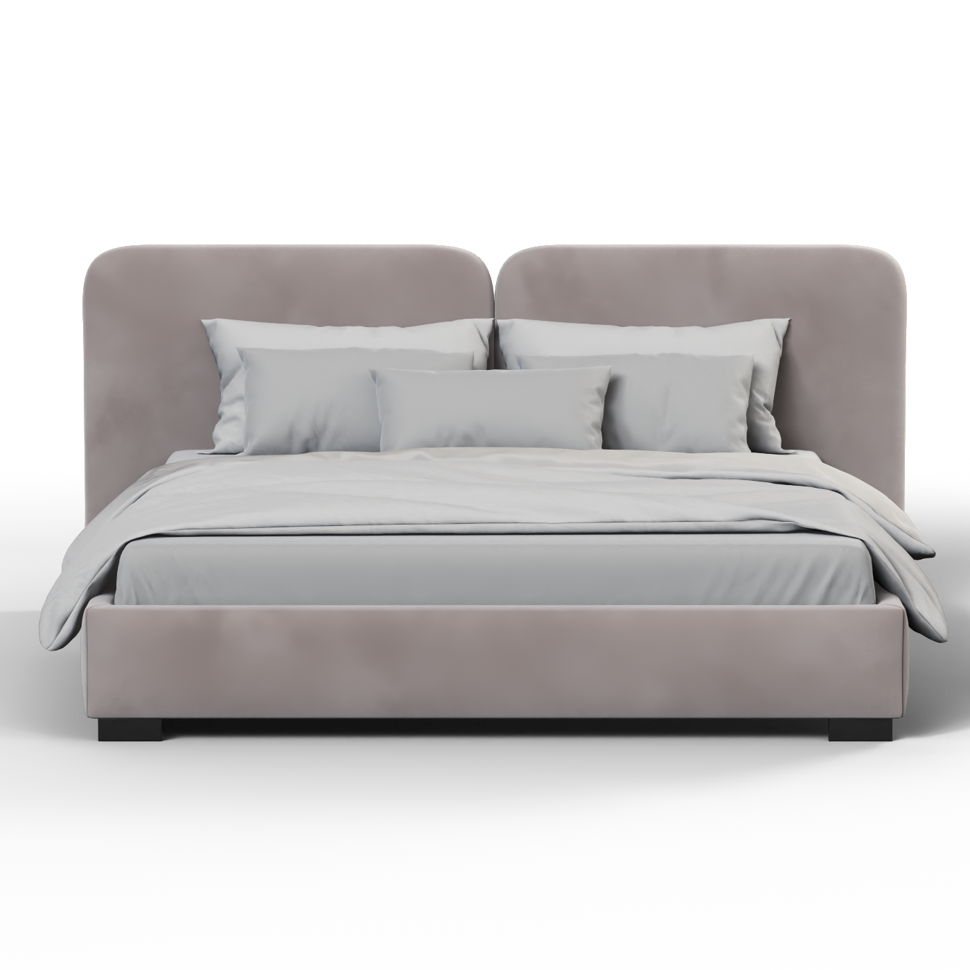 Chloe Upholstered Double Bed in Soft Woven Fabric