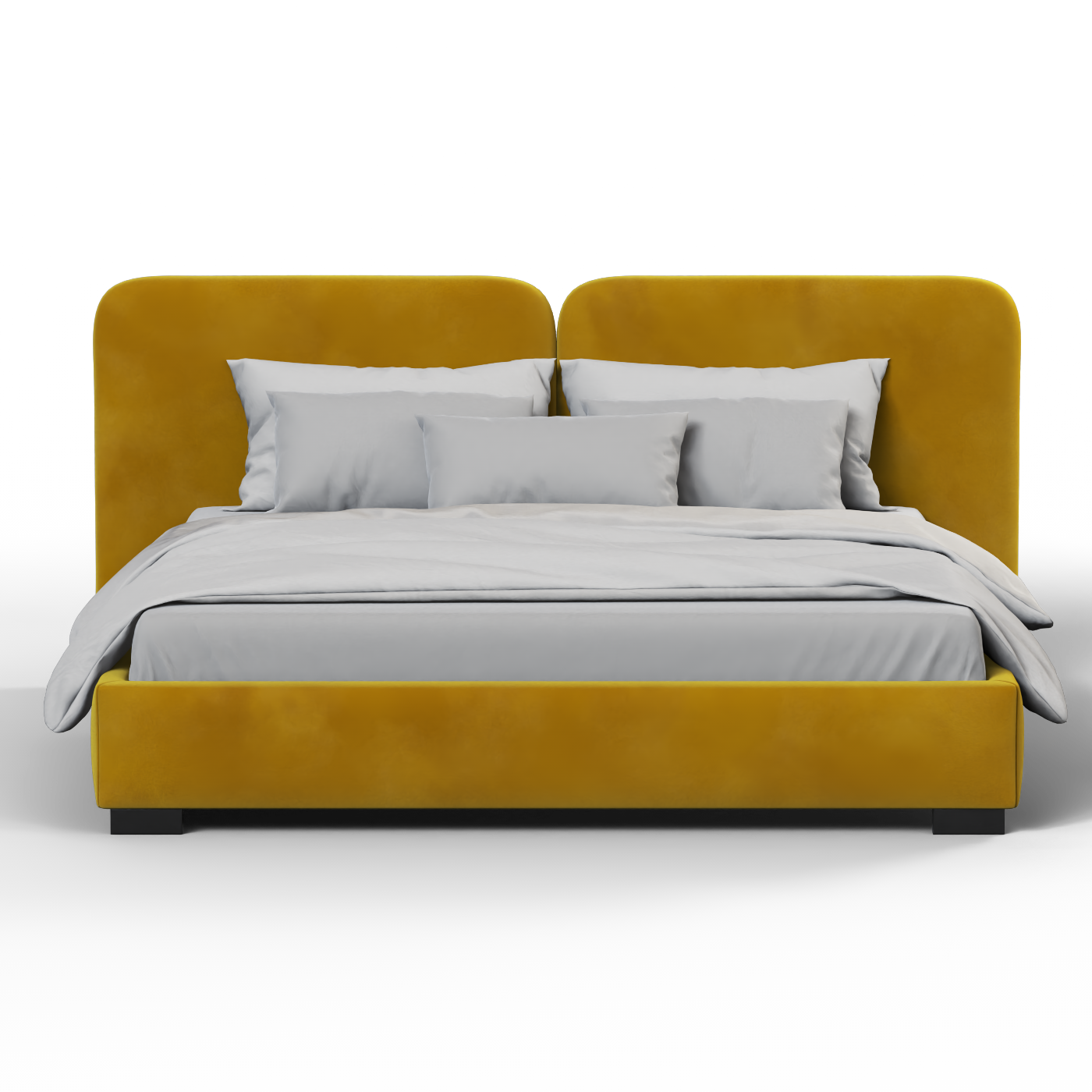 Chloe Upholstered Double Bed in Soft Woven Fabric