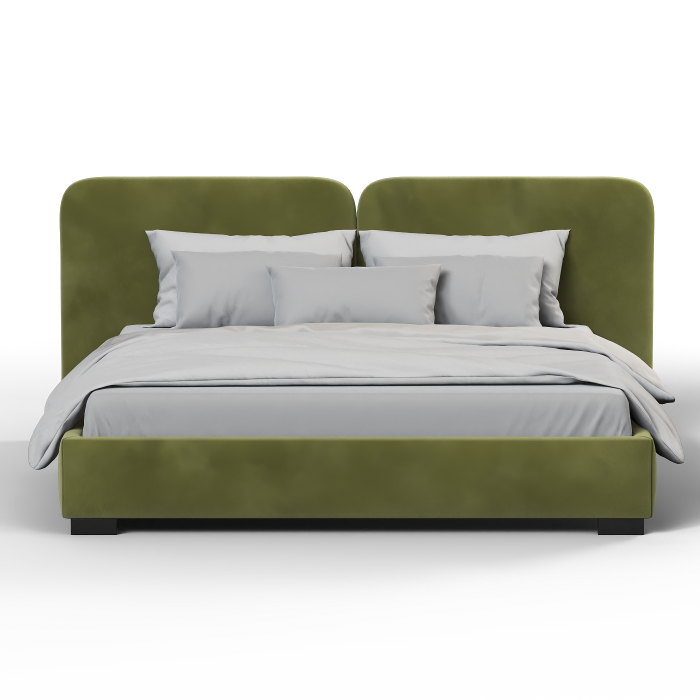 Lit double rembourré Chloé en tissu tissé doux