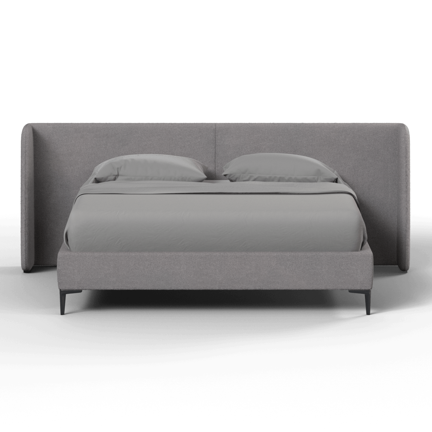 Abbey Upholstered Bed with Structured Headboard and Refined Lines