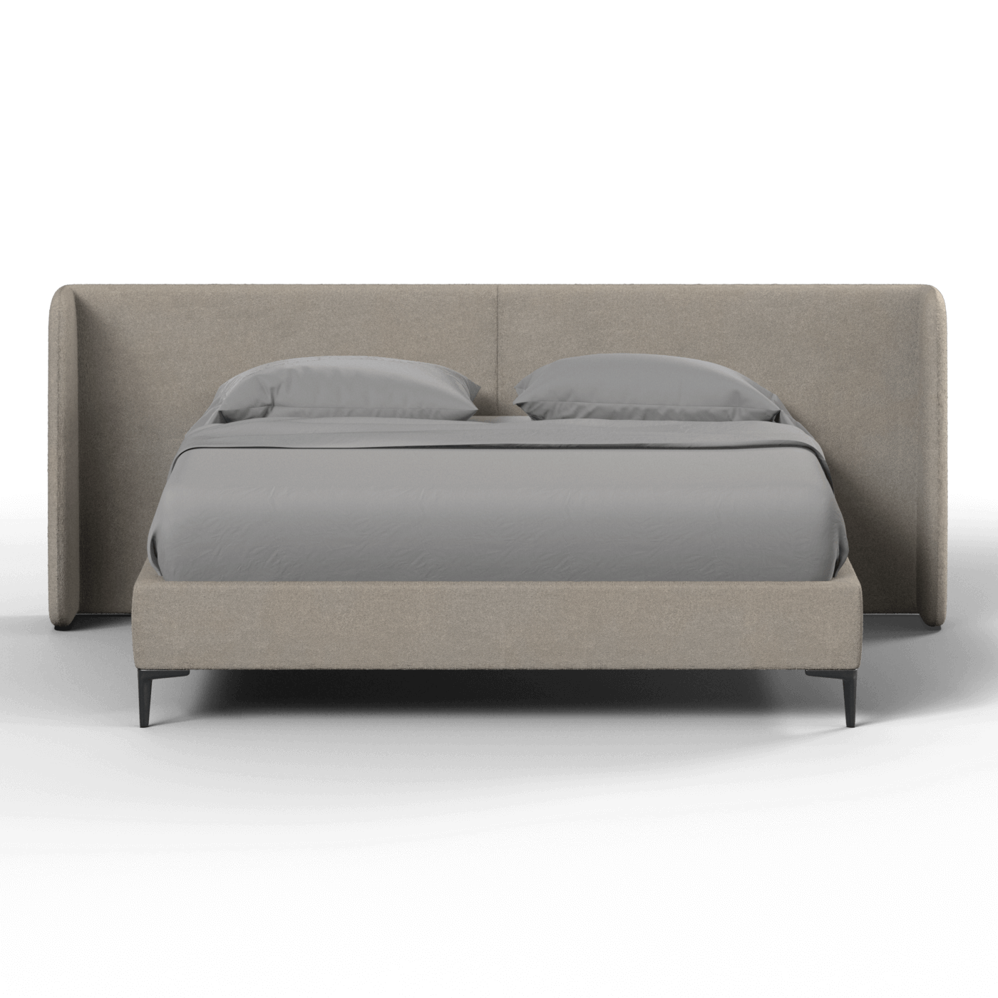 Abbey Upholstered Bed with Structured Headboard and Refined Lines