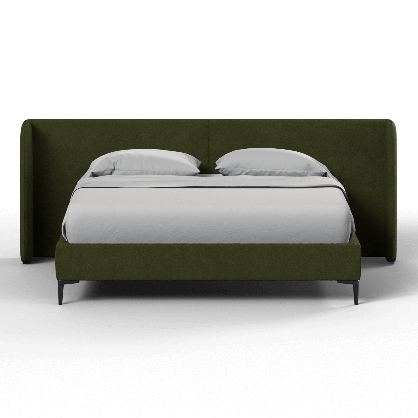 Abbey Upholstered Bed with Structured Headboard and Refined Lines