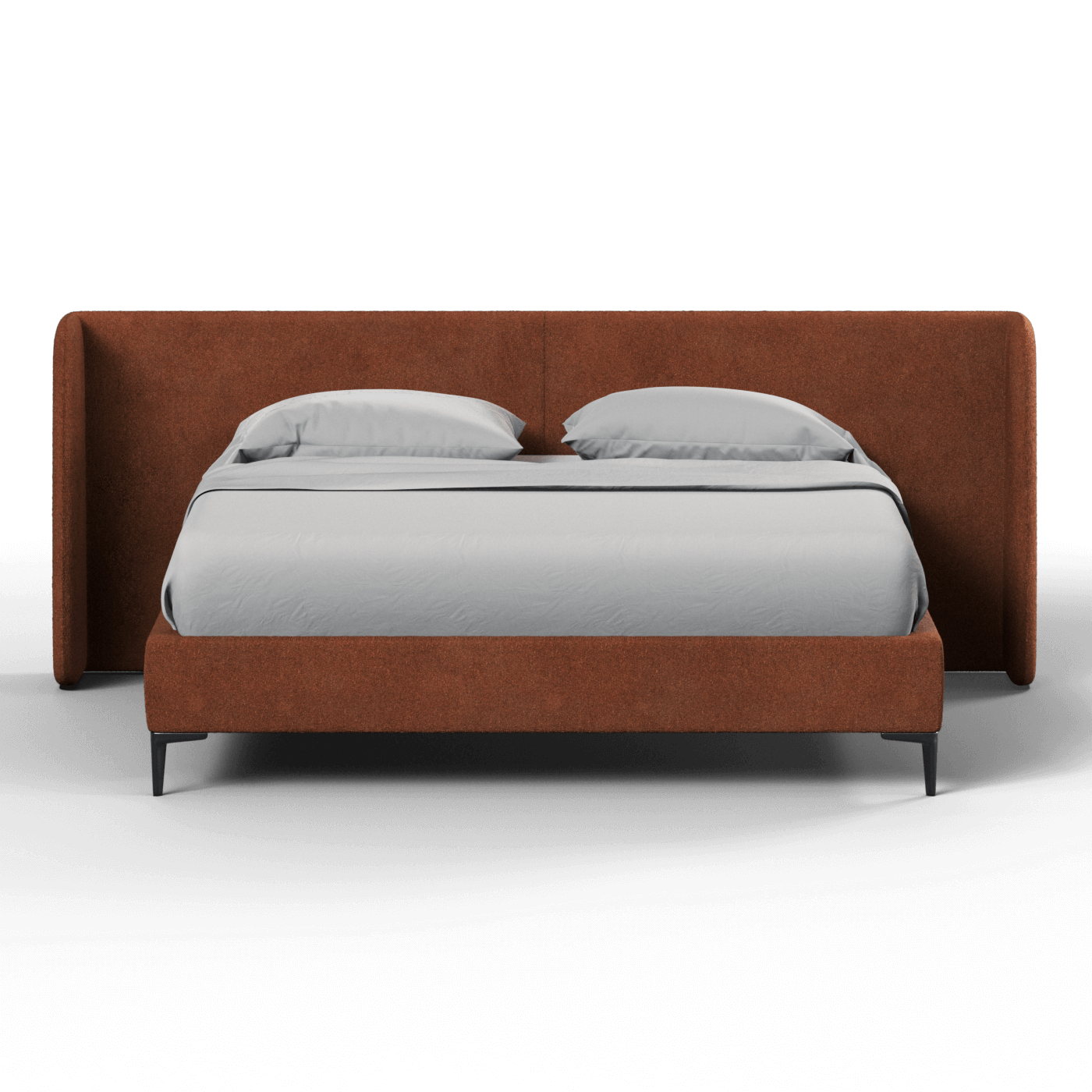 Abbey Upholstered Bed with Structured Headboard and Refined Lines