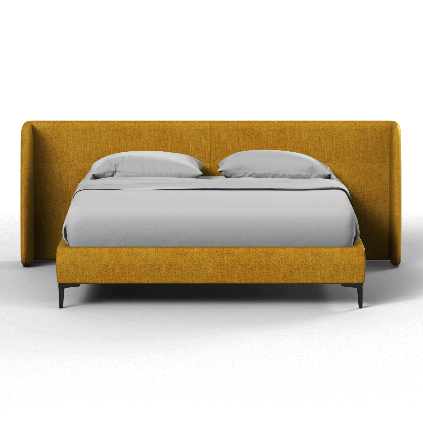 Abbey Upholstered Bed with Structured Headboard and Refined Lines