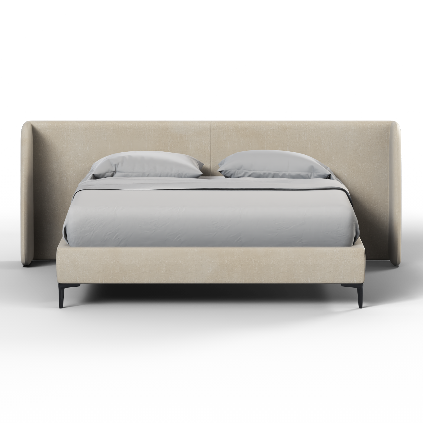 Abbey Upholstered Bed with Structured Headboard and Refined Lines