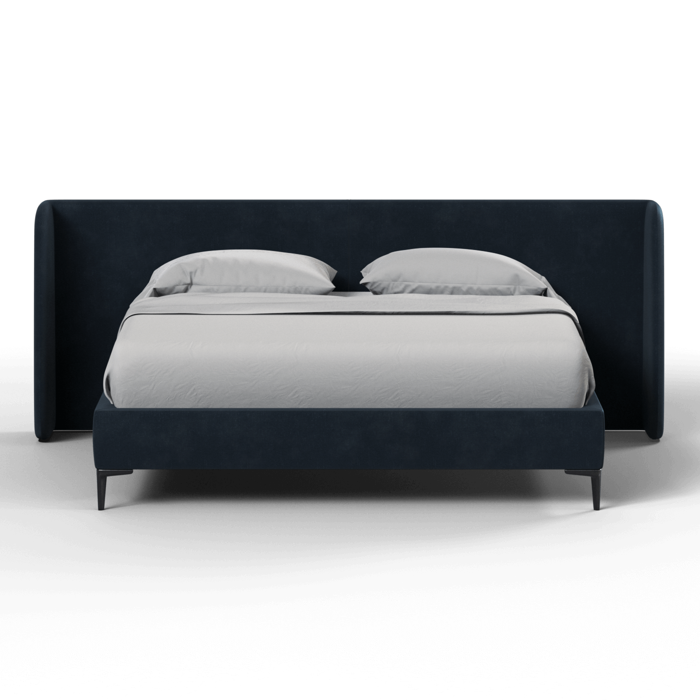 Abbey Upholstered Bed with Structured Headboard and Refined Lines