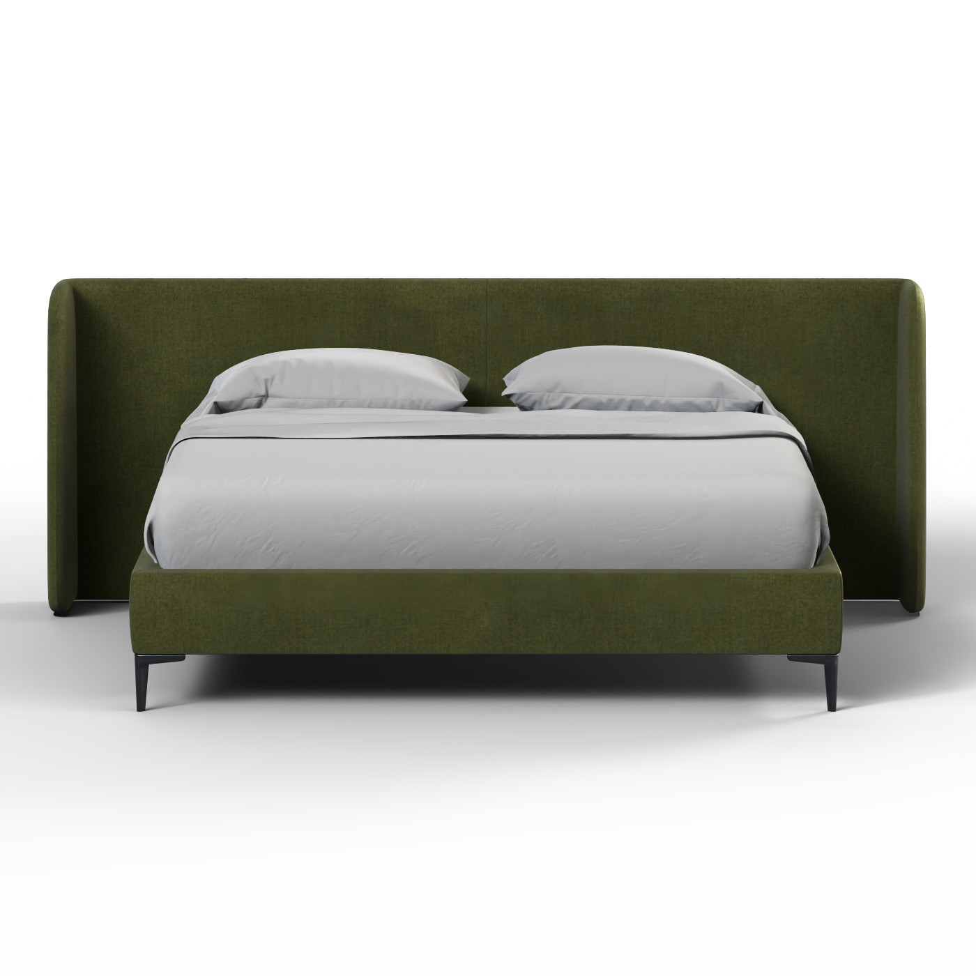 Abbey Upholstered Bed with Structured Headboard and Refined Lines