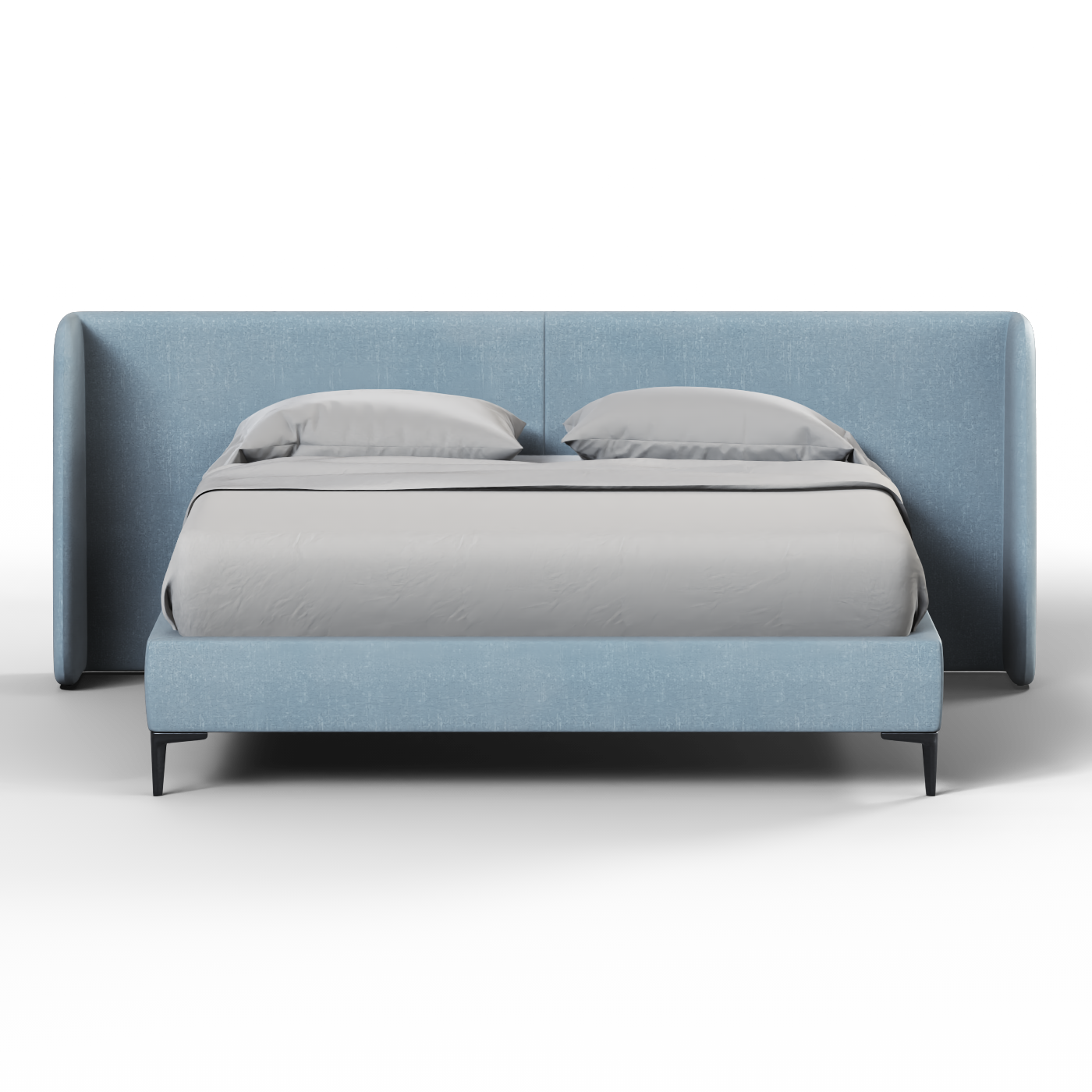 Abbey Upholstered Bed with Structured Headboard and Refined Lines