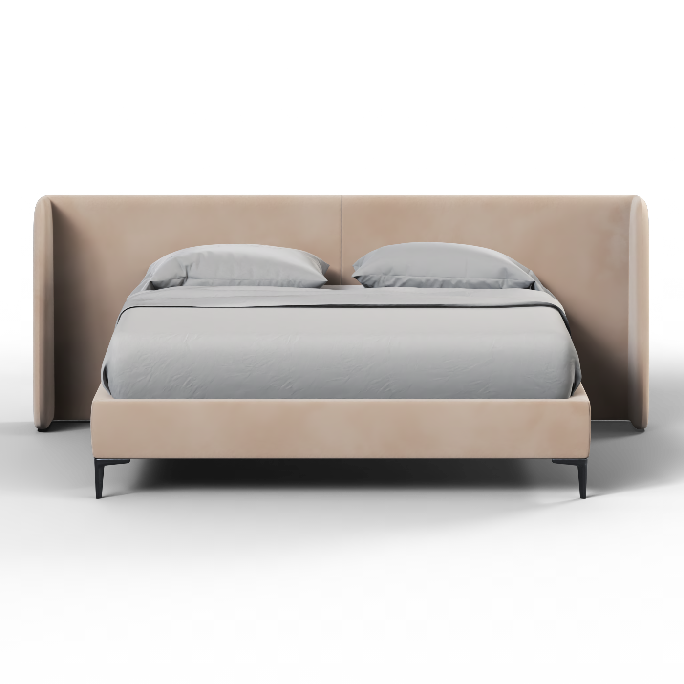 Abbey Upholstered Bed with Structured Headboard and Refined Lines