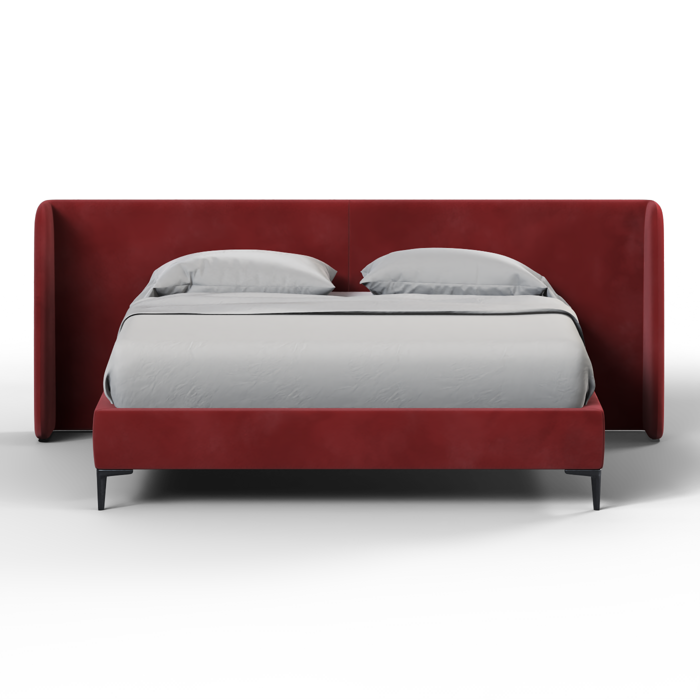 Abbey Upholstered Bed with Structured Headboard and Refined Lines