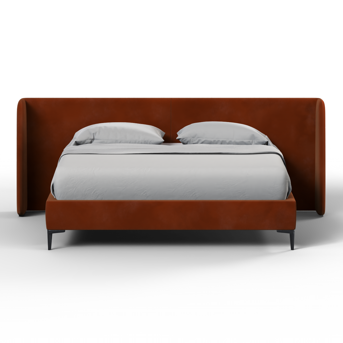 Abbey Upholstered Bed with Structured Headboard and Refined Lines