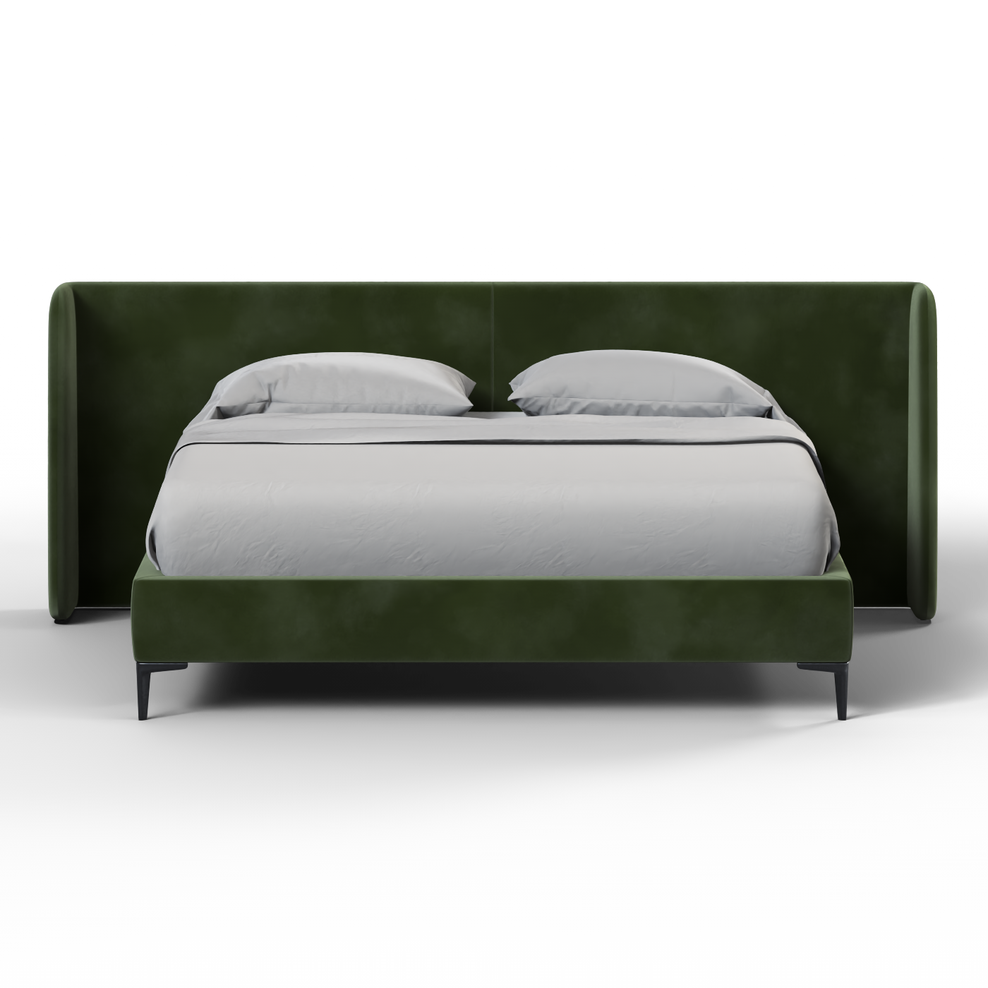 Abbey Upholstered Bed with Structured Headboard and Refined Lines