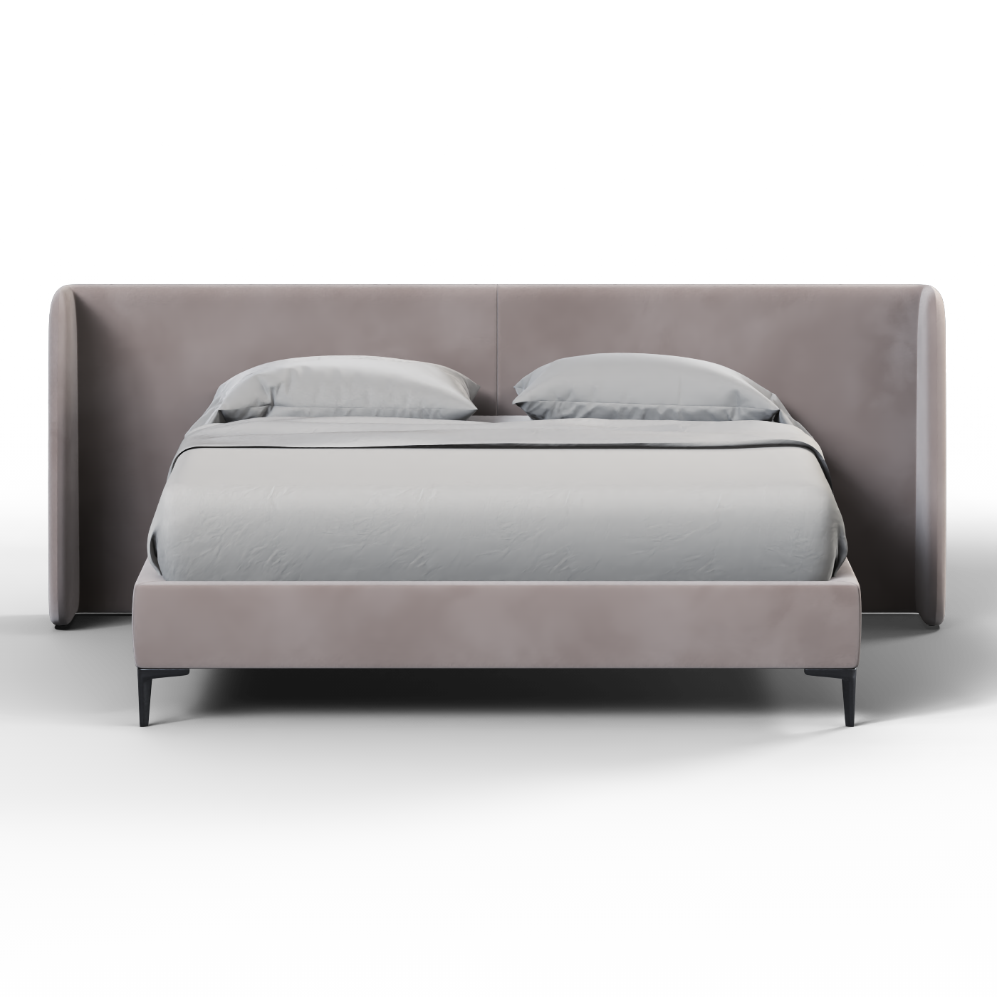 Abbey Upholstered Bed with Structured Headboard and Refined Lines
