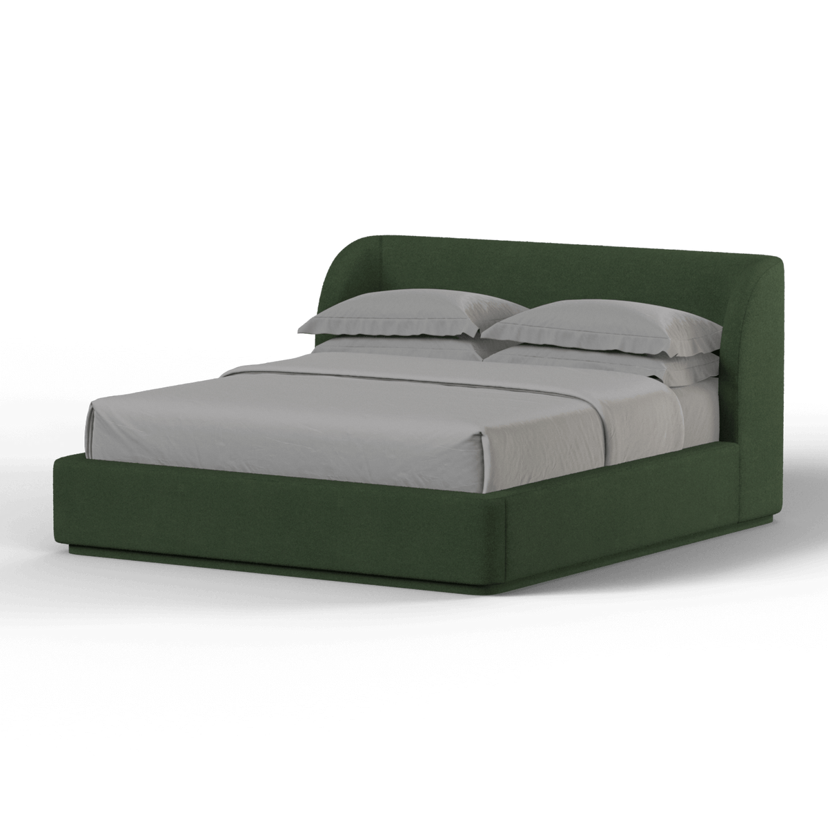 Bedspoke Giacomo Bed – Forest Green Bouclé