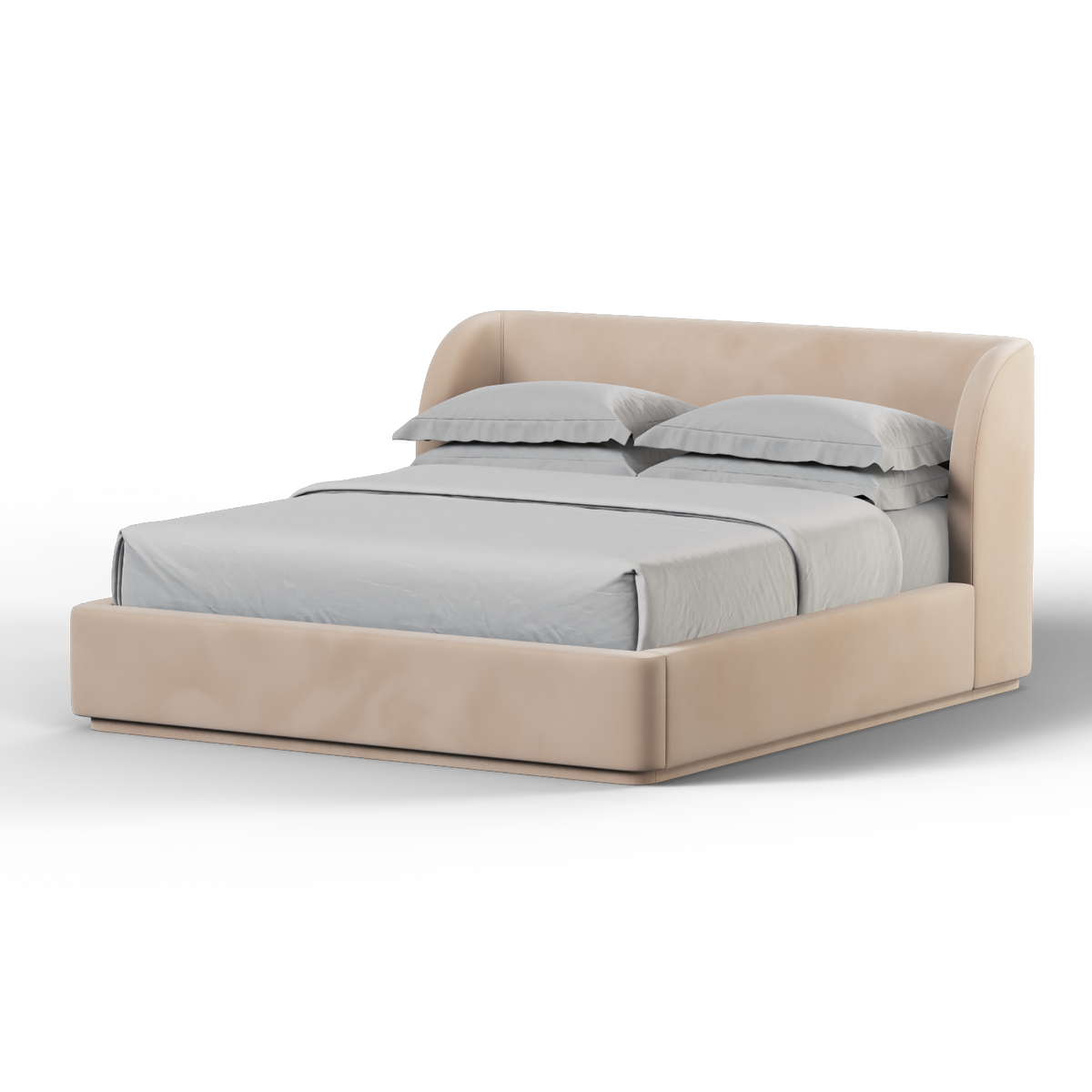 Bedspoke Giacomo Bed – Beige Velvet