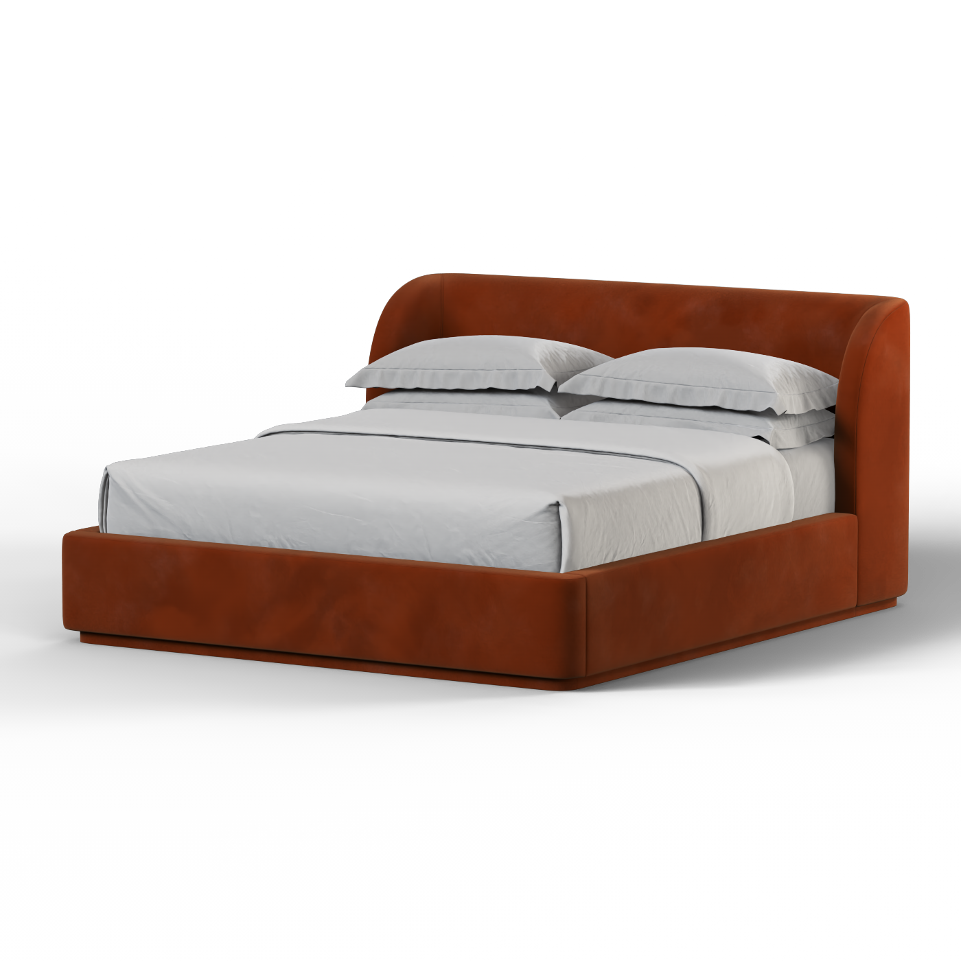 Bedspoke Giacomo Bed – Burnt Orange Velvet