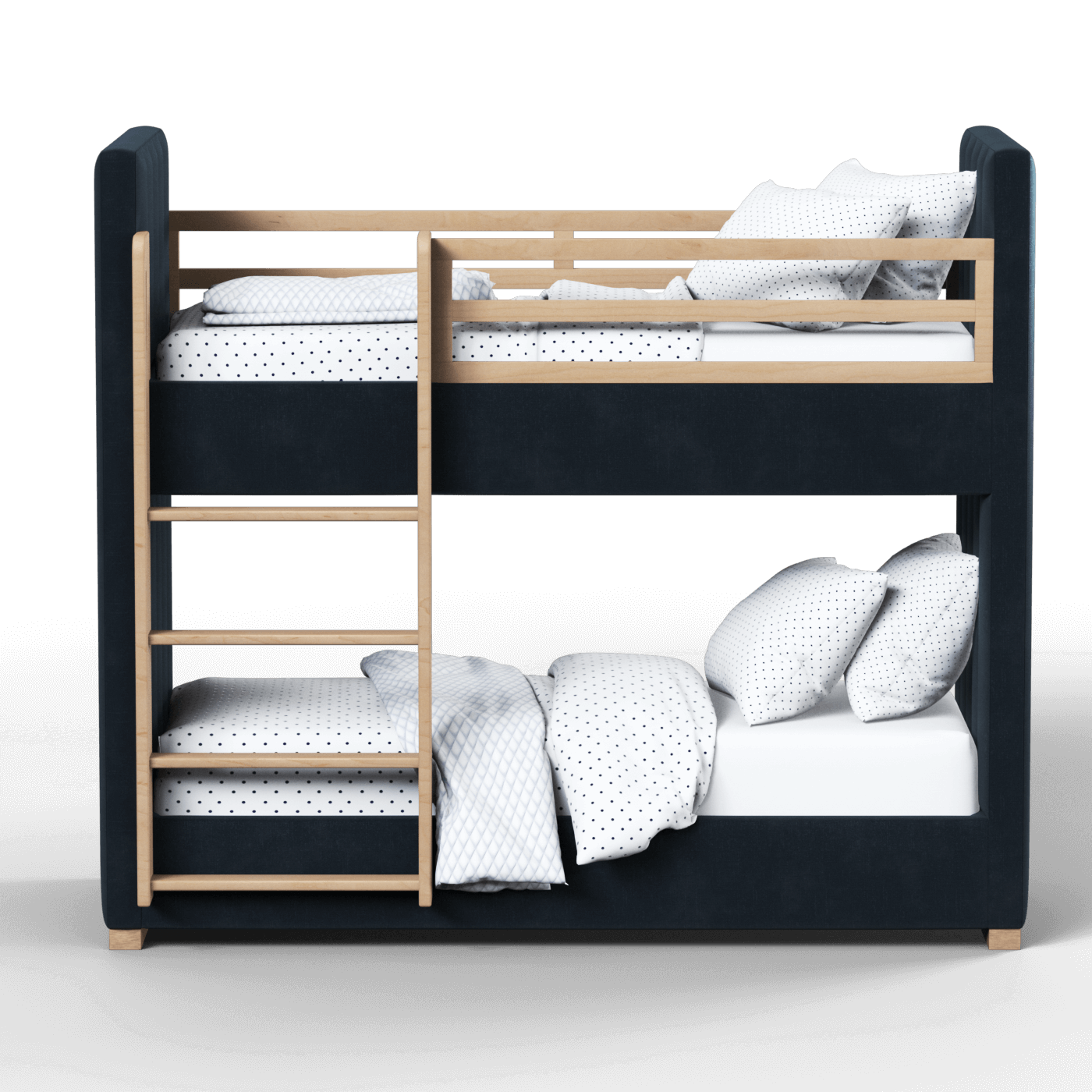 Paolo Bunk Bed with Soft Upholstery and Beechwood Accents