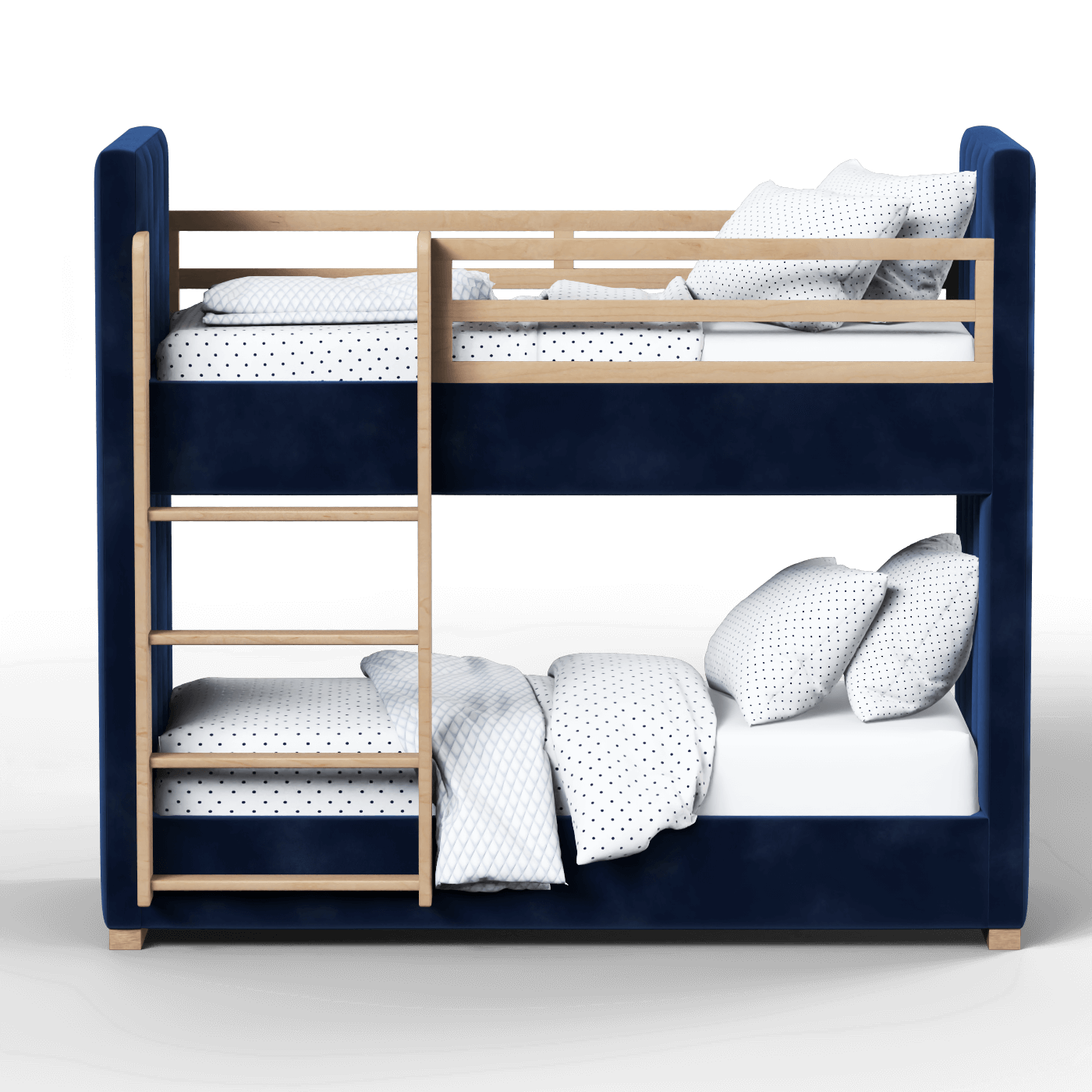 Paolo Bunk Bed with Soft Upholstery and Beechwood Accents