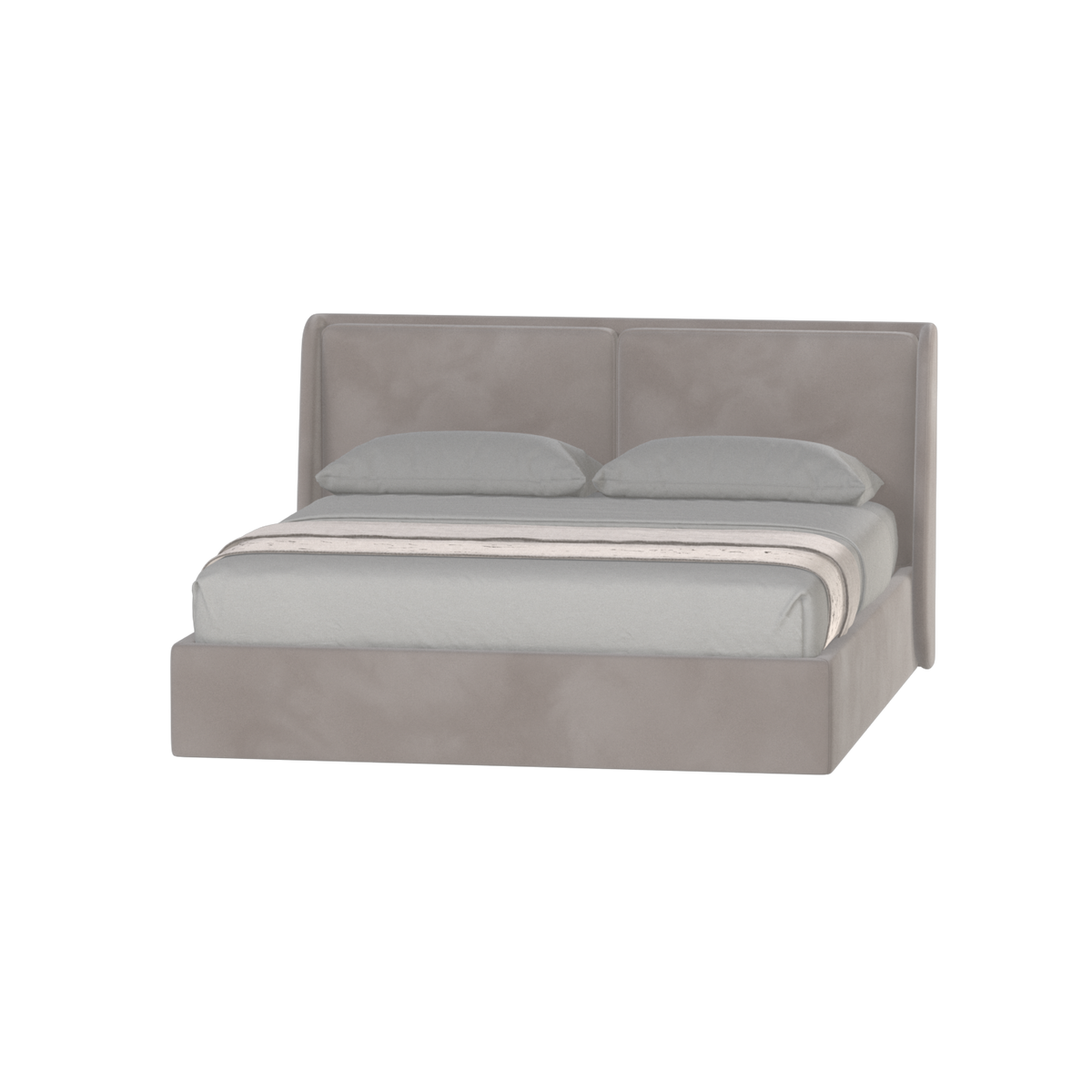 Lit double rembourré Ruby en tissu haut de gamme