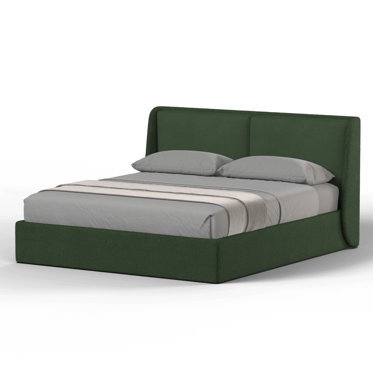 Lit double rembourré Ruby en tissu haut de gamme
